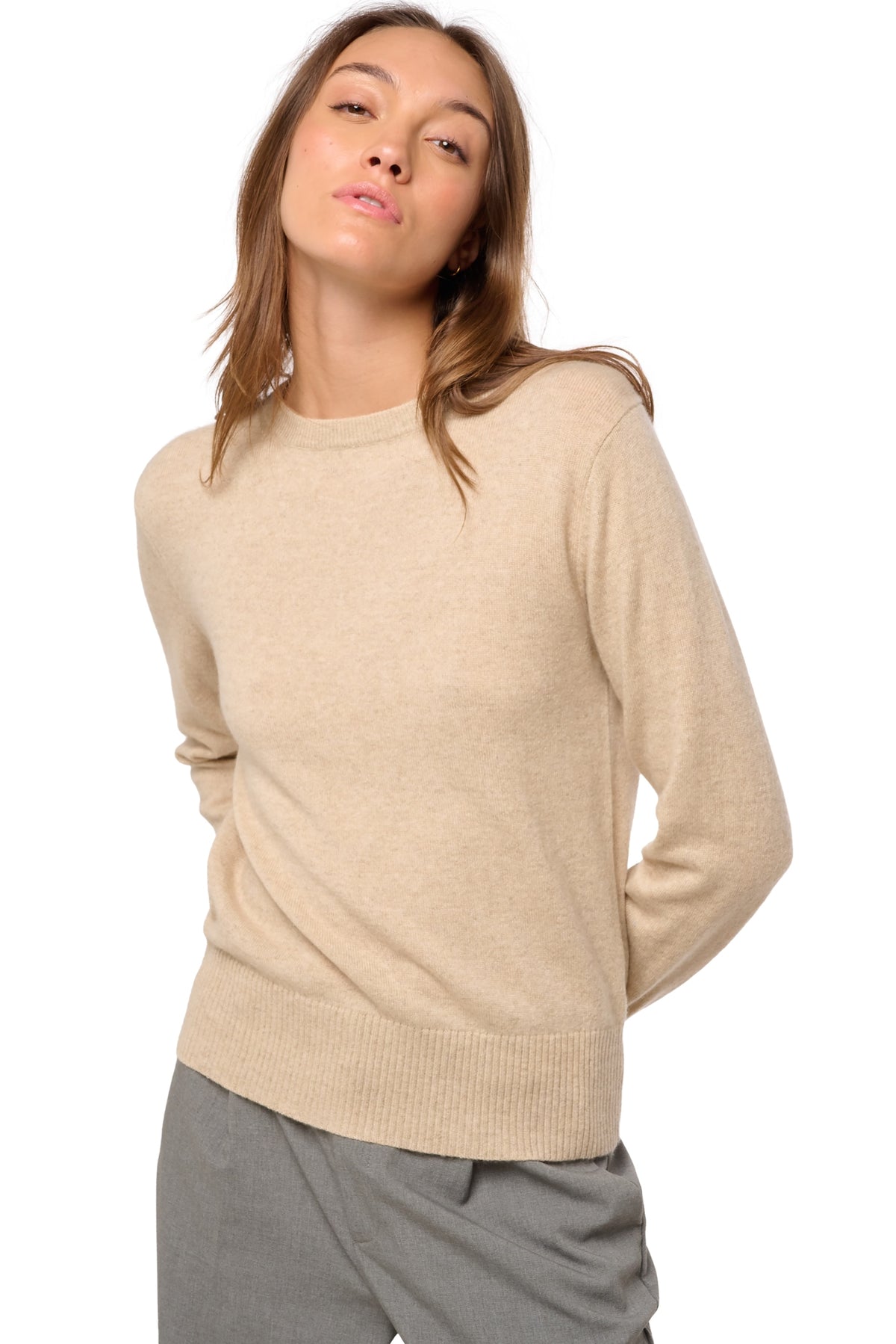 Daria in cashmere donna - Vista 1 - natural winter dawn - Mahogany