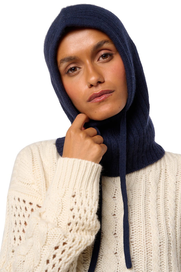 Deefoo in cashmere misto - blu marino scuro - Mahogany