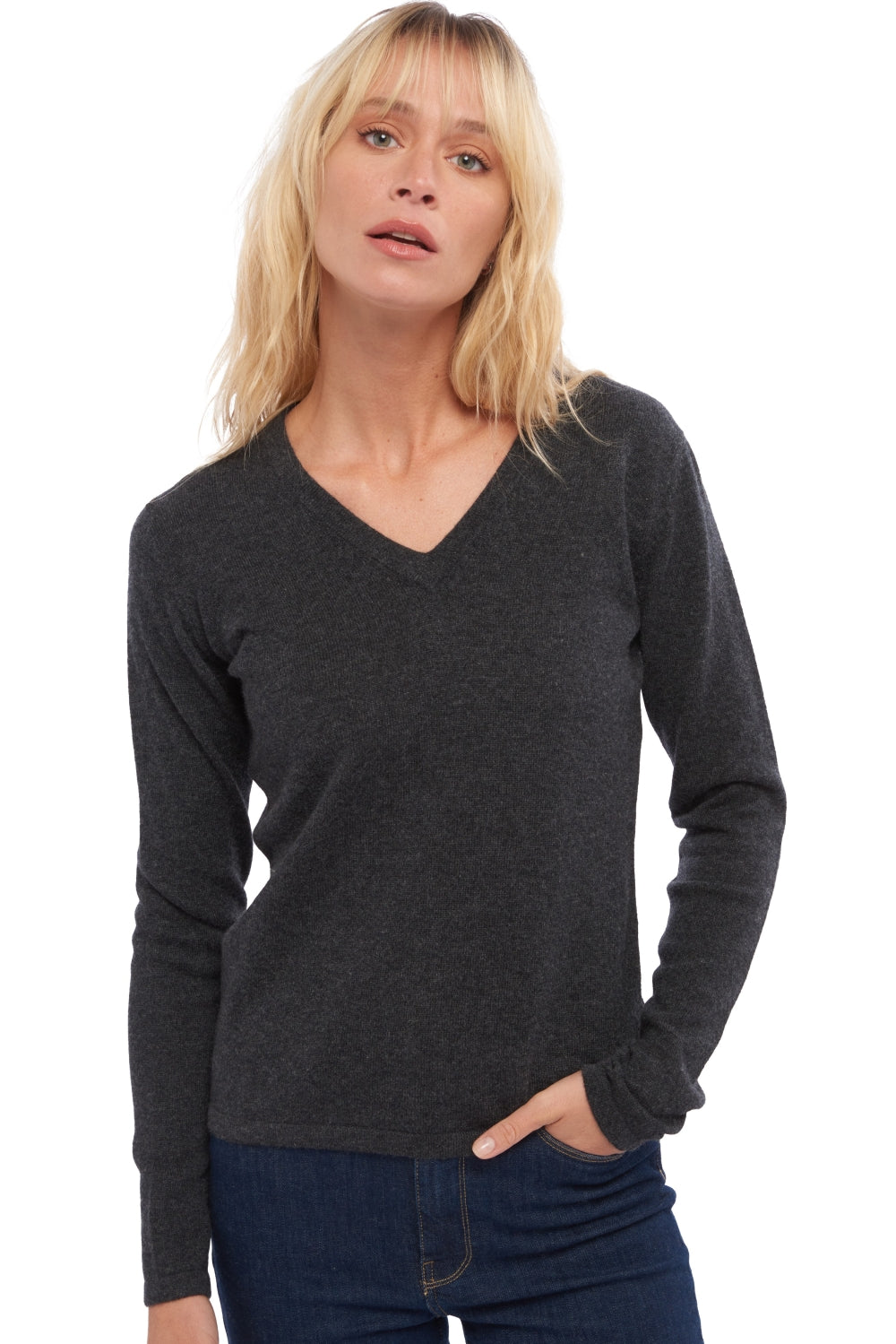Emma in cashmere donna - antracite chiné - Mahogany