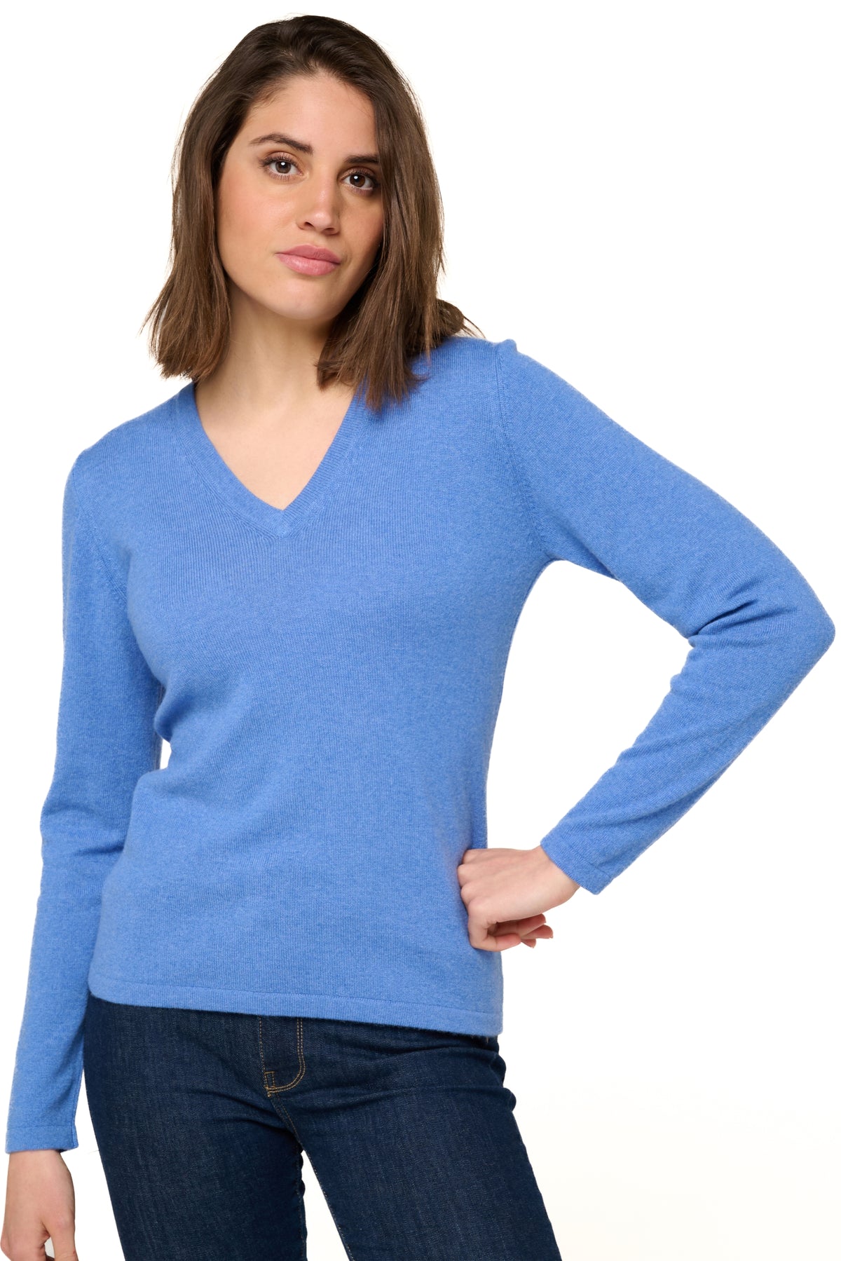 Emma in cashmere donna - blu chiné - Mahogany