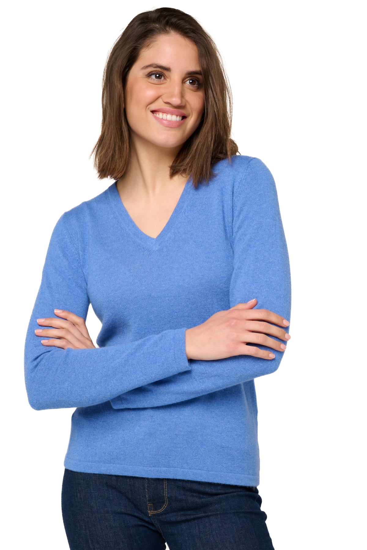 Emma in cashmere donna - Vista 1 - blu chiné - Mahogany