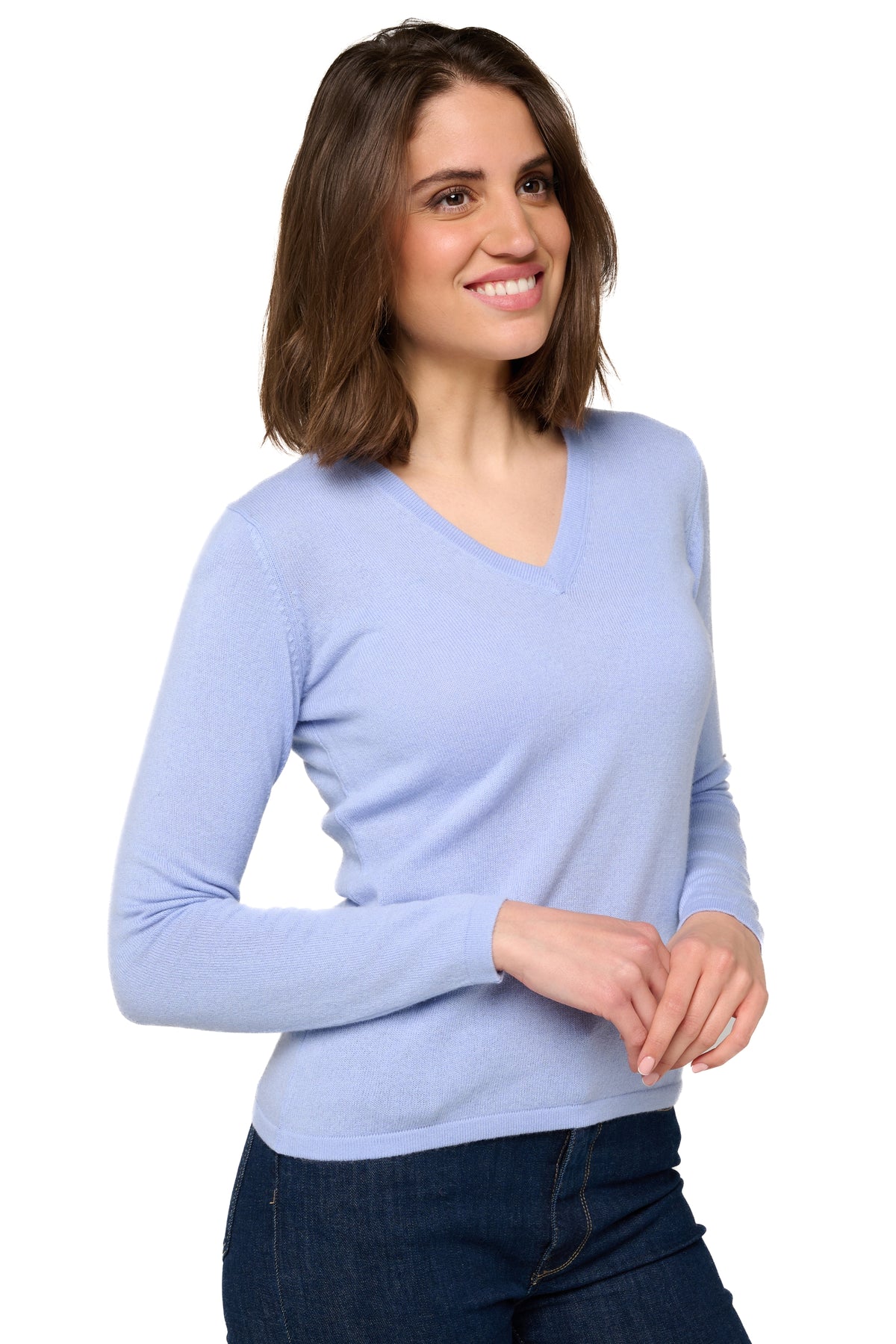 Emma in cashmere donna - blu cielo - Mahogany