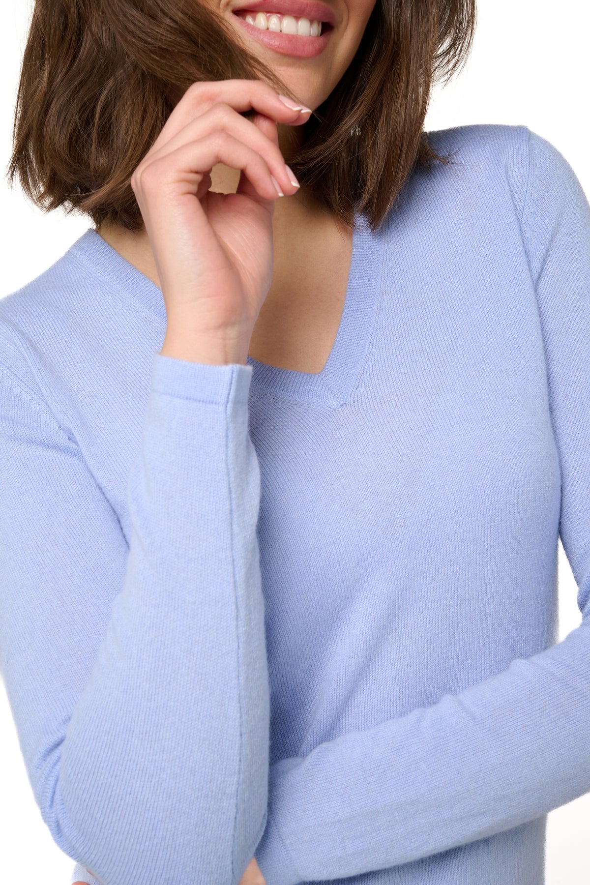 Emma in cashmere donna - Vista 1 - azzurro cielo - Mahogany