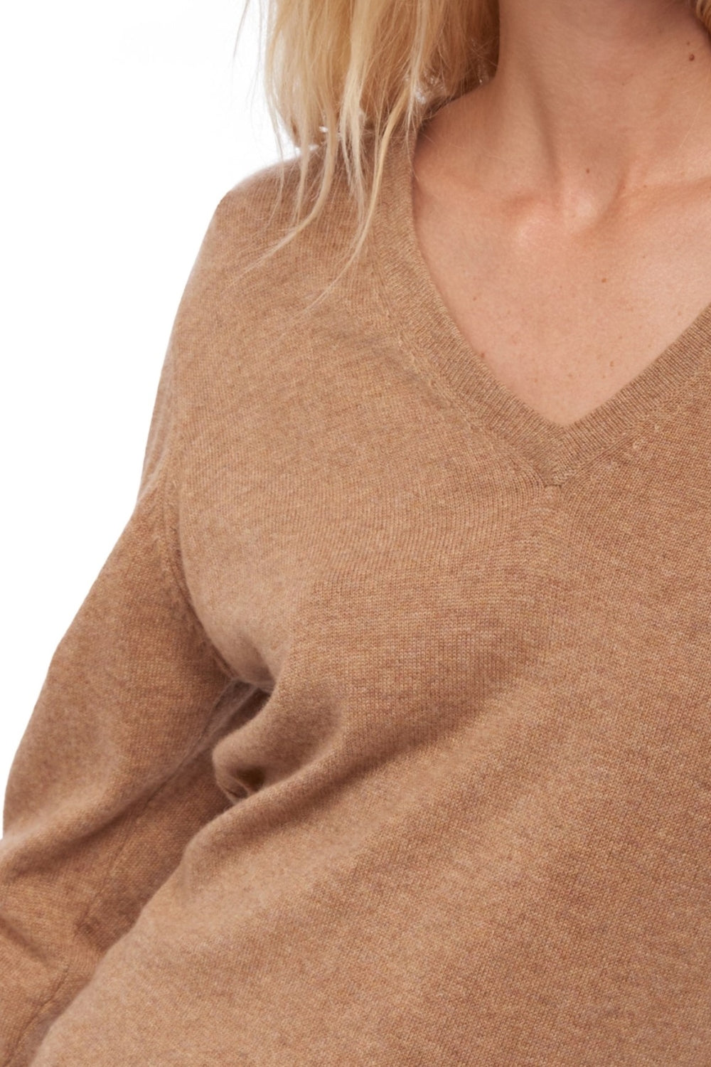 Emma in cashmere donna - Vista 2 - camel chiné - Mahogany