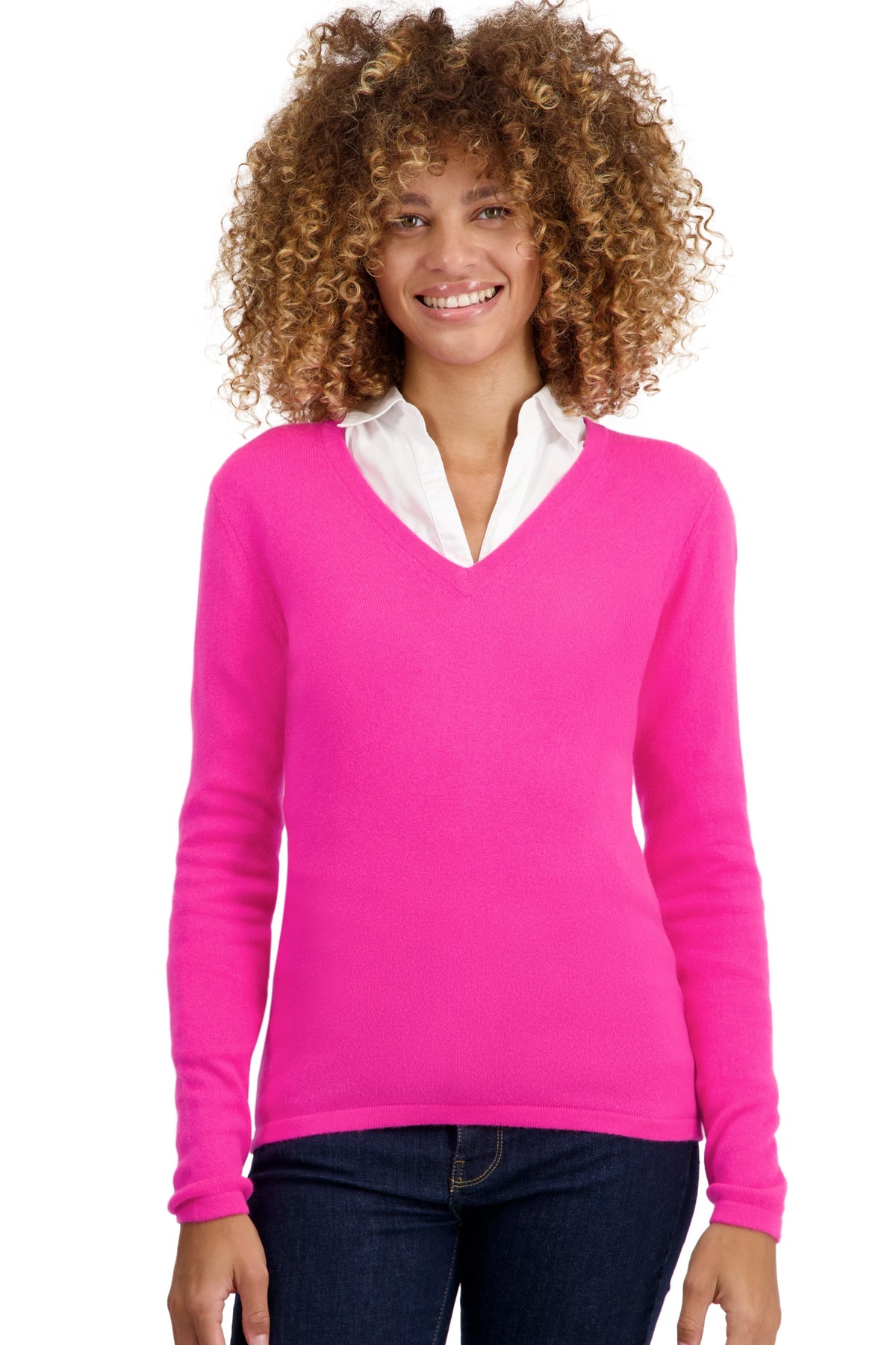 Emma in cashmere donna - dayglo - Mahogany