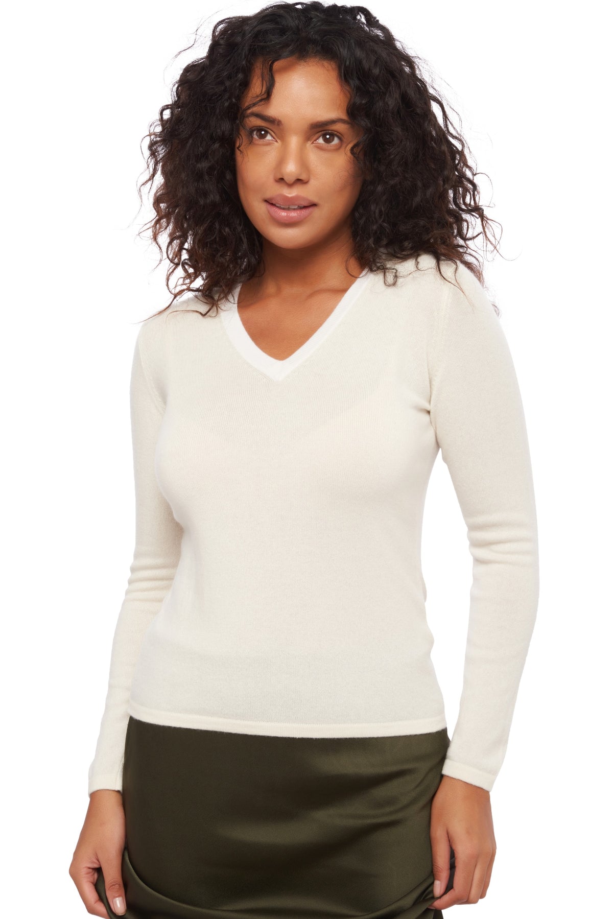 Emma in cashmere donna - écru - Mahogany