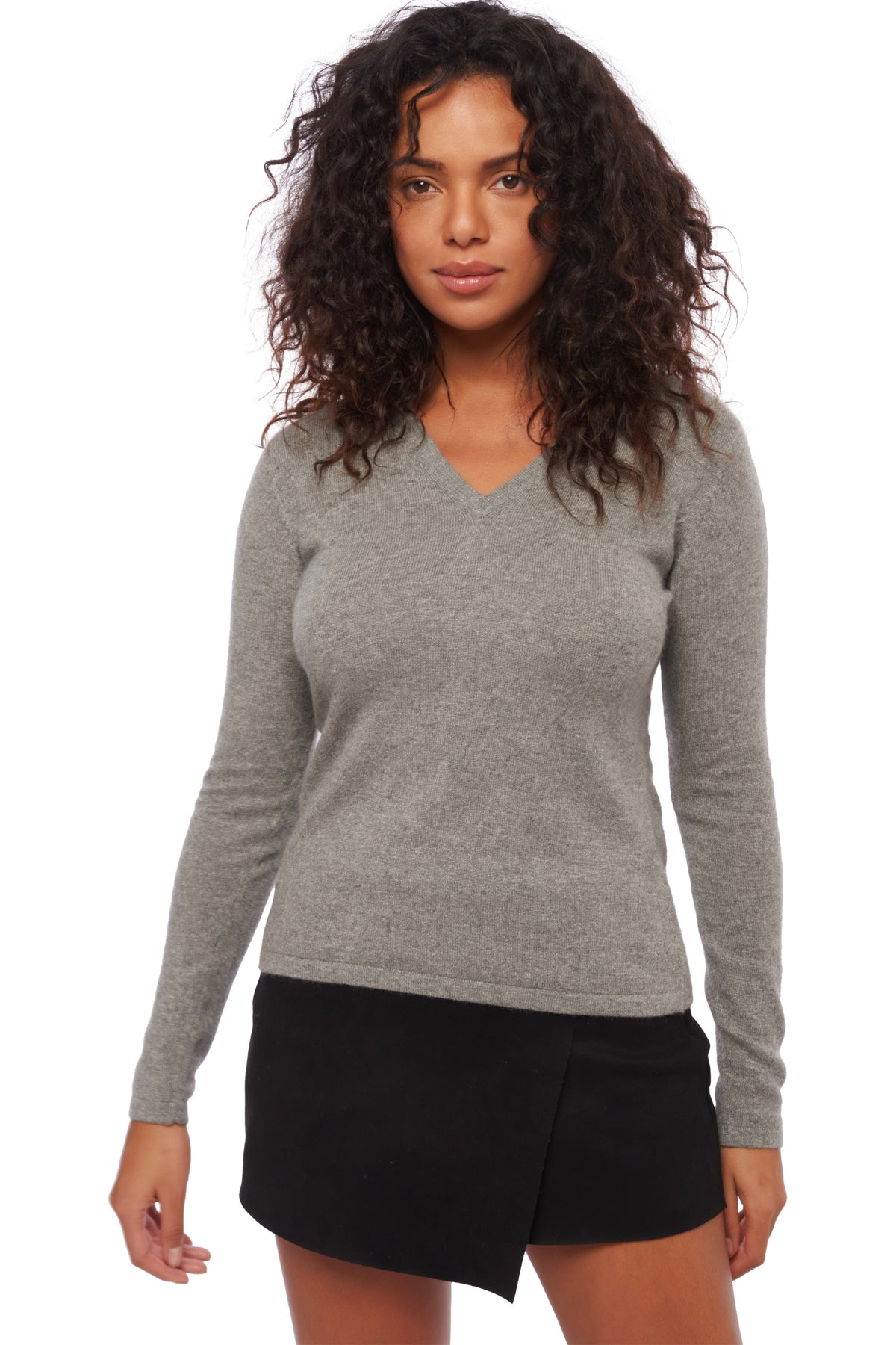 Emma in cashmere donna - grigio chiné - Mahogany