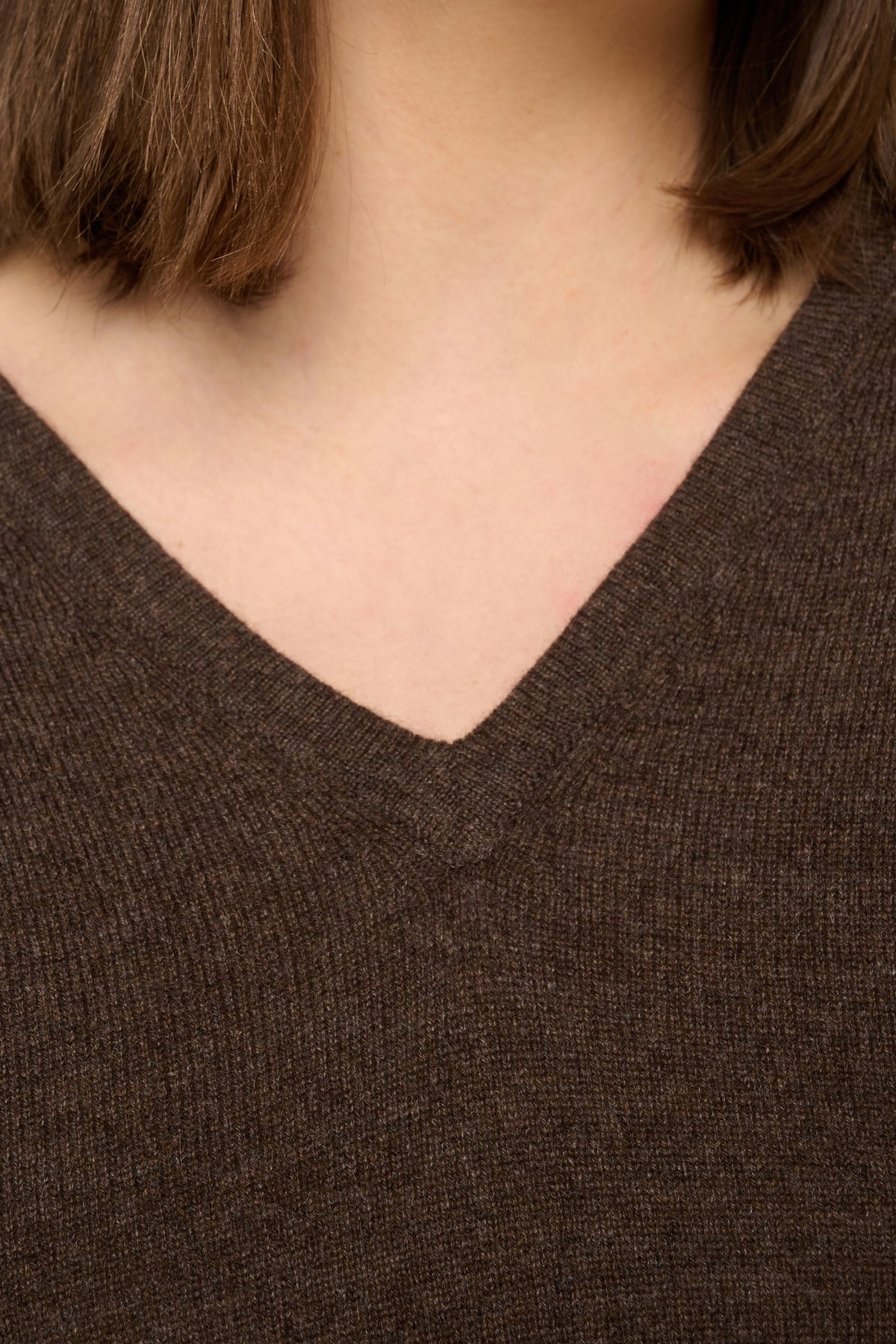 Emma in cashmere donna - Vista 1 - marrone chiné - Mahogany