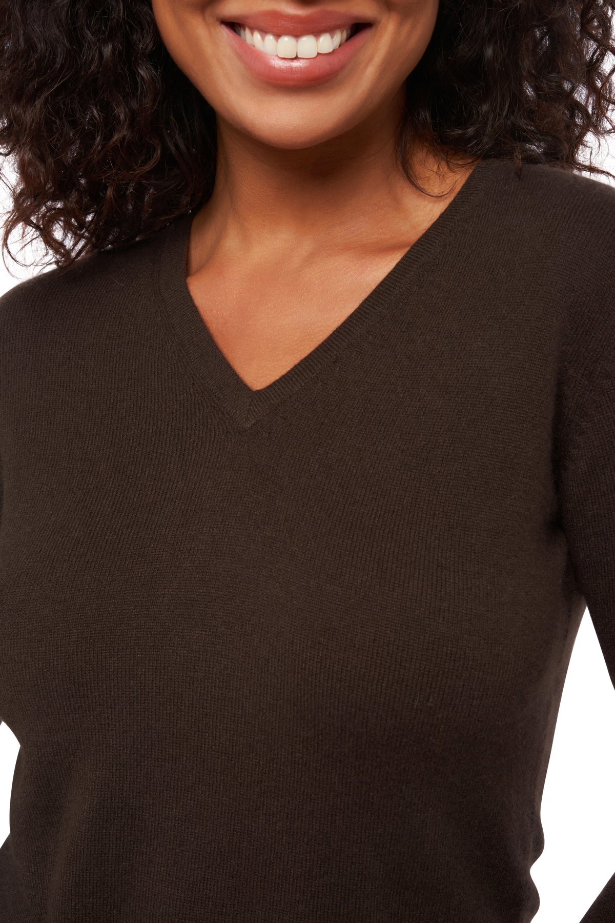 Emma in cashmere donna - Vista 2 - marrone nero - Mahogany
