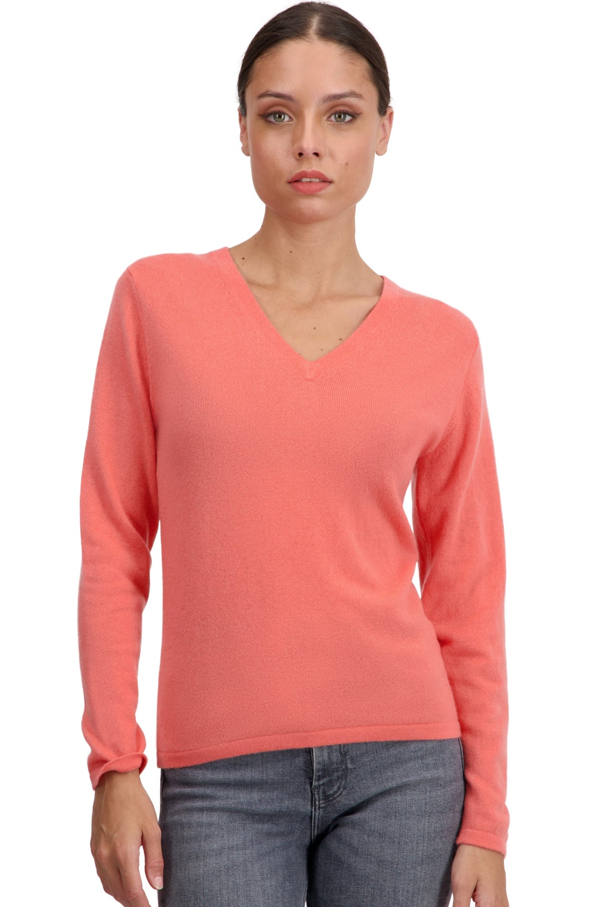 Emma in cashmere donna - peach - Mahogany
