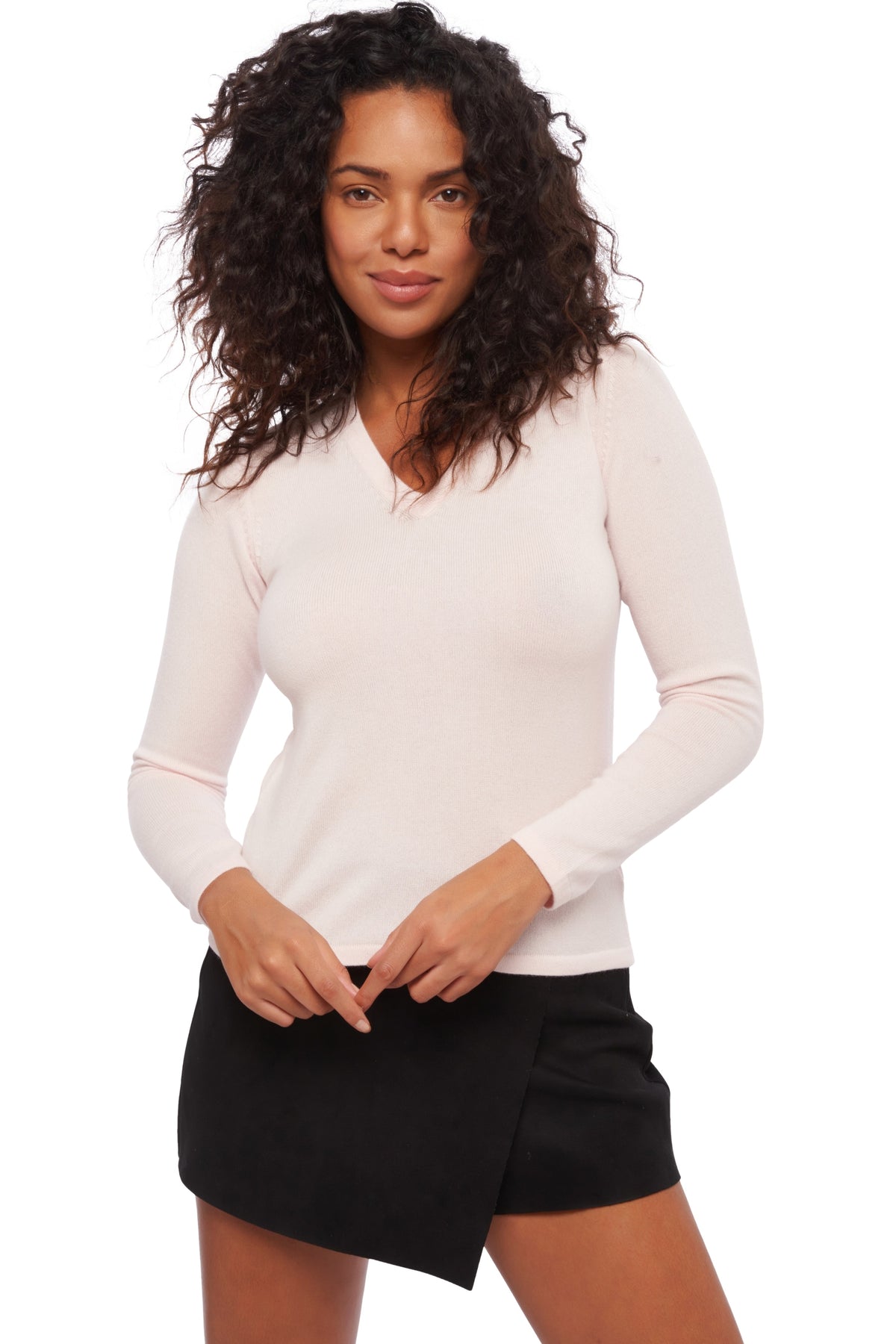 Emma in cashmere donna - rosa pallido - Mahogany