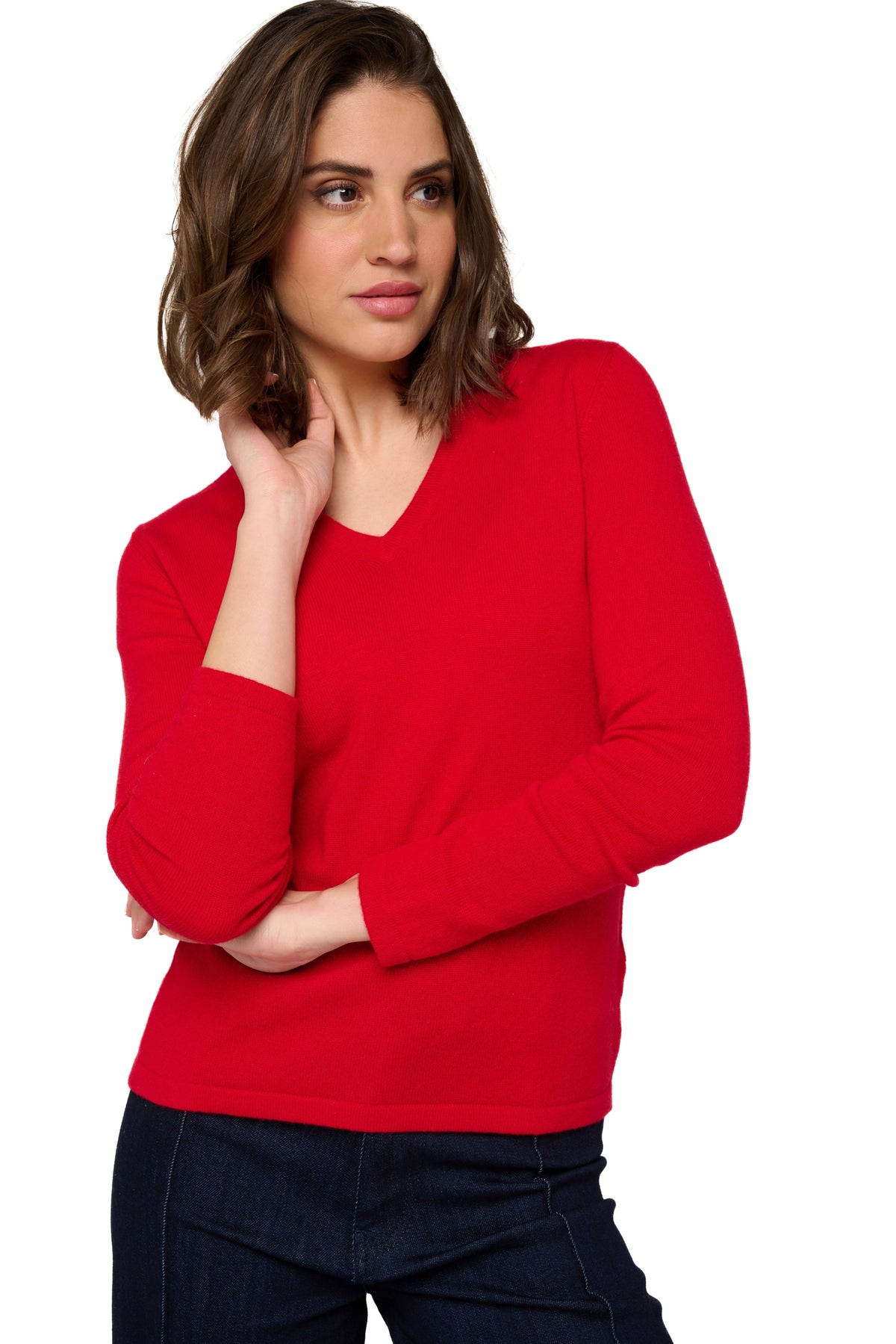 Emma in cashmere donna - rosso velluto - Mahogany