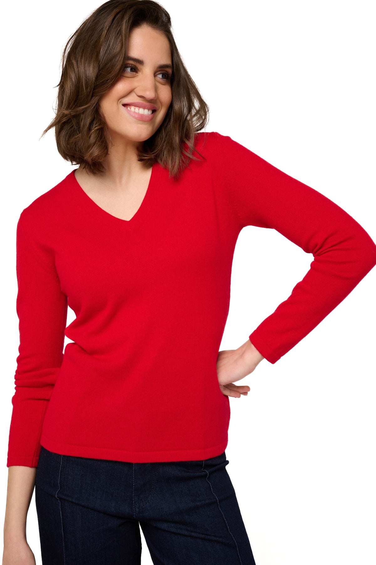 Emma in cashmere donna - Vista 1 - rosso velluto - Mahogany