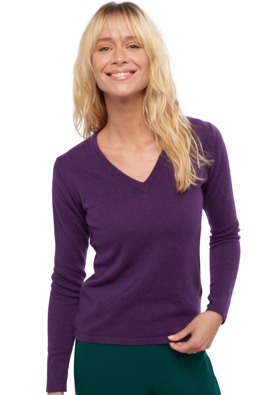 Emma in cashmere donna - viola vivissimo - Mahogany