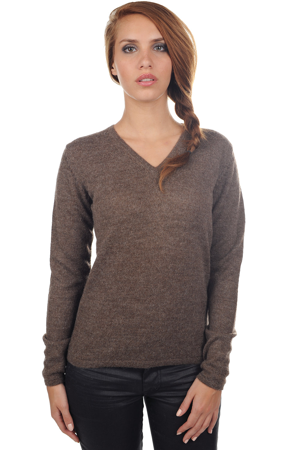 Emma-Alpaga in baby alpaca donna - naturale - Mahogany