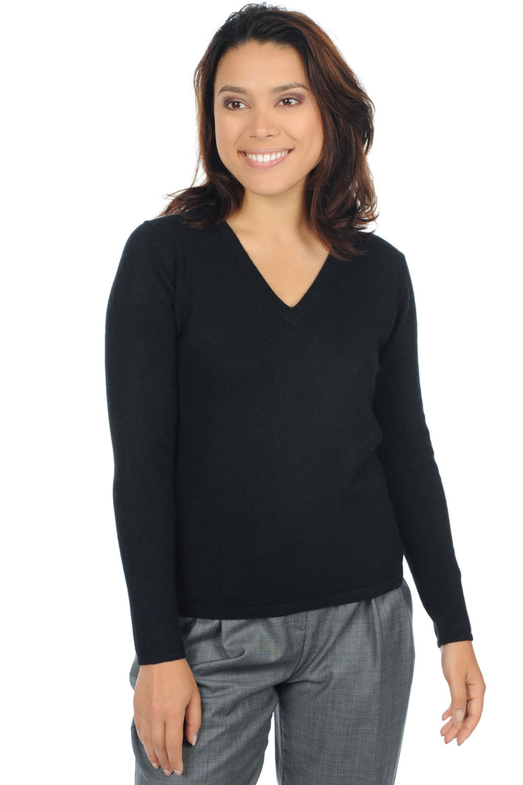 Emma Premium in cashmere donna - black - Mahogany