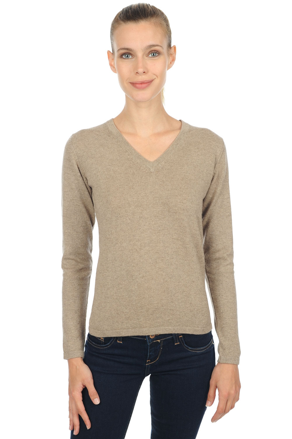 Emma Premium in cashmere donna - dolma natural - Mahogany