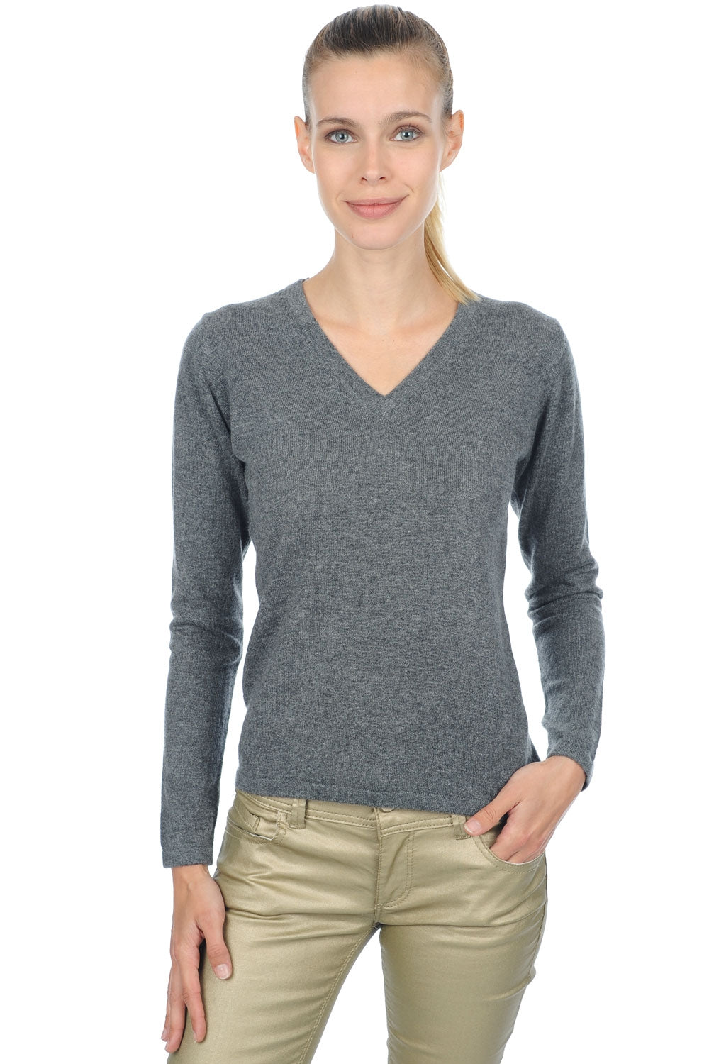 Emma Premium in cashmere donna - premium graphite - Mahogany