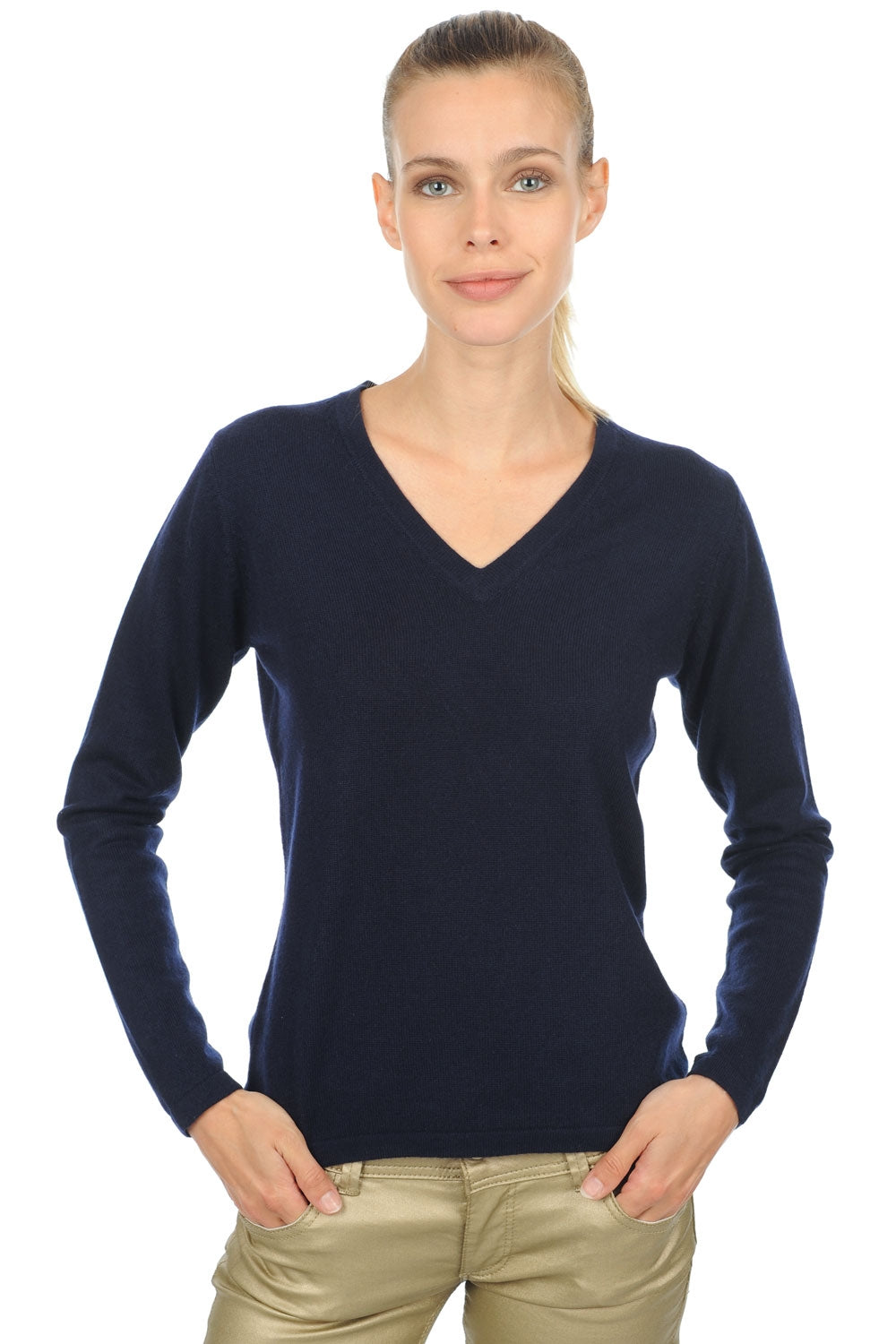Emma Premium in cashmere donna - premium navy - Mahogany