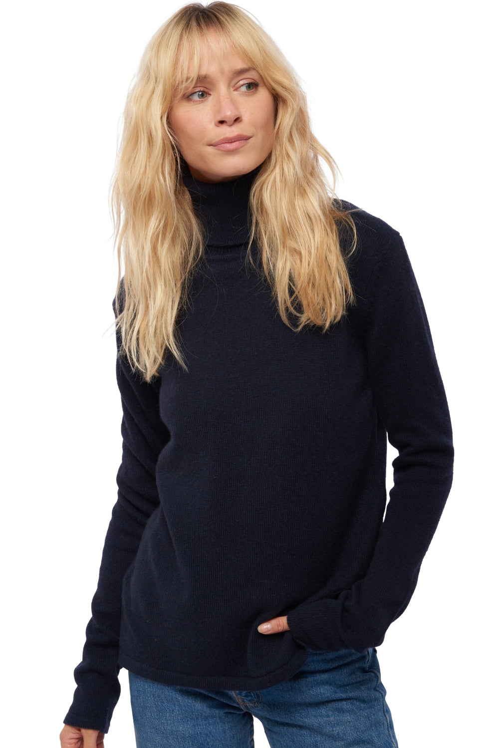 Maglione in yak, 100% Yak, donna, collo a lupetto, taglio dritto, maniche lunghe, normale / 2 e 4 fili, maglia normale, Mahogany