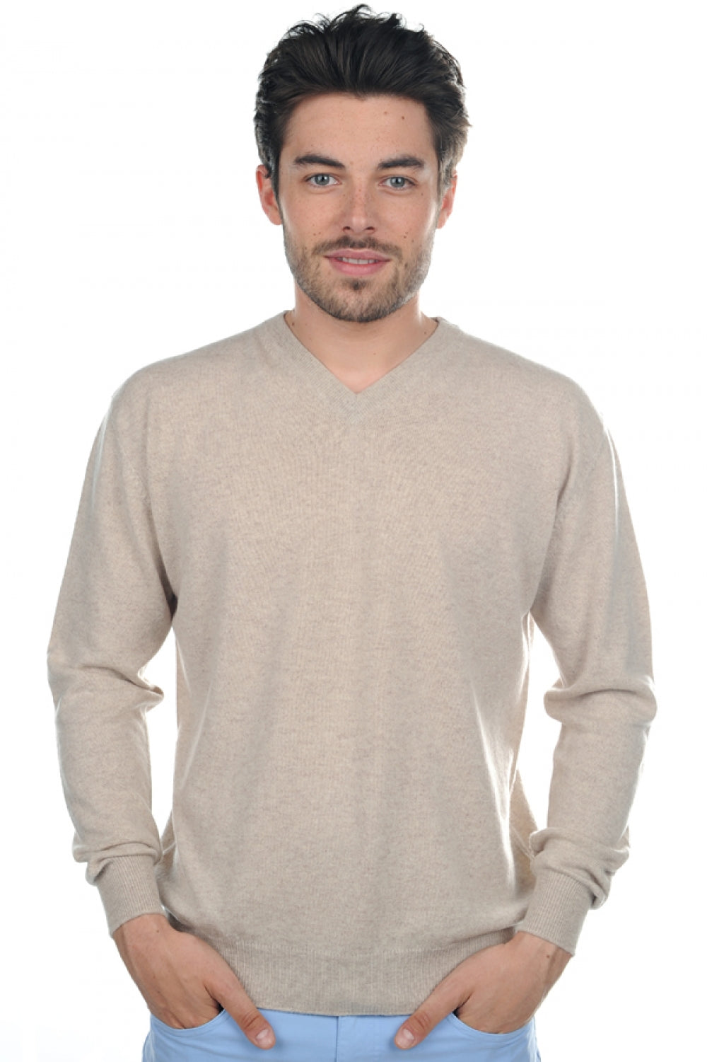 Gaspard in cashmere uomo - natural beige - Mahogany