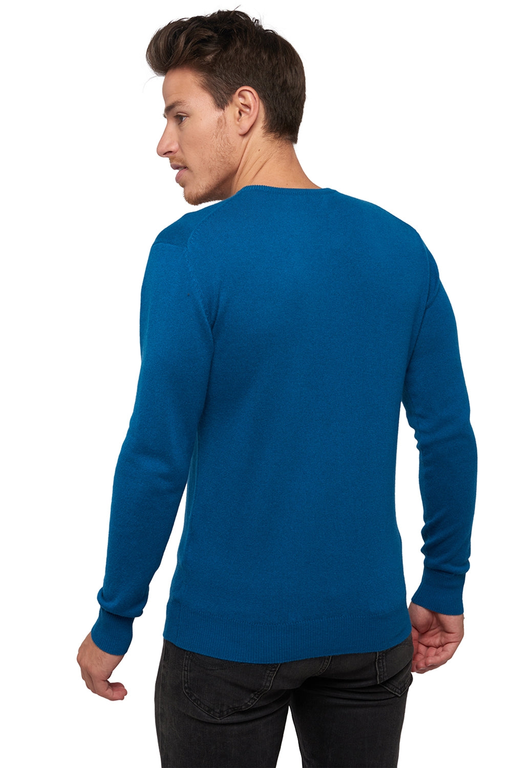 Keaton in cashmere uomo - Vista 1 - blu anatra - Mahogany