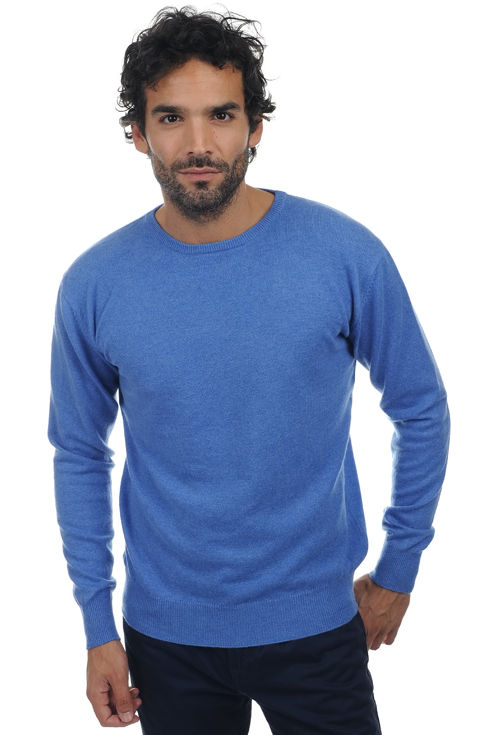 Keaton in cashmere uomo - blu chiné - Mahogany