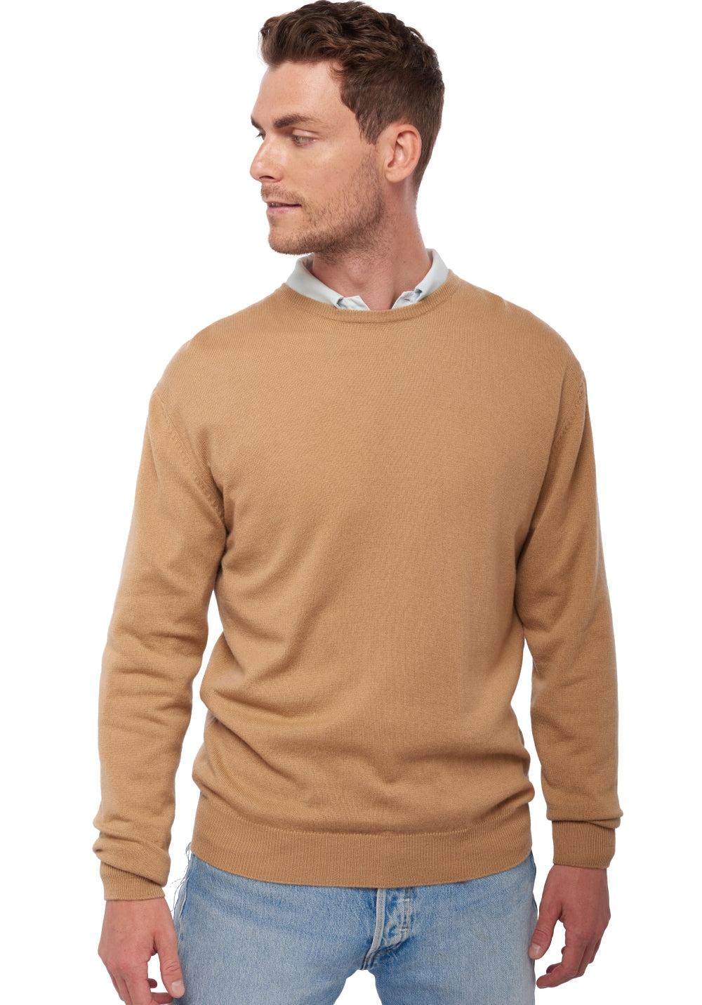 Keaton in cashmere uomo - cammello - Mahogany