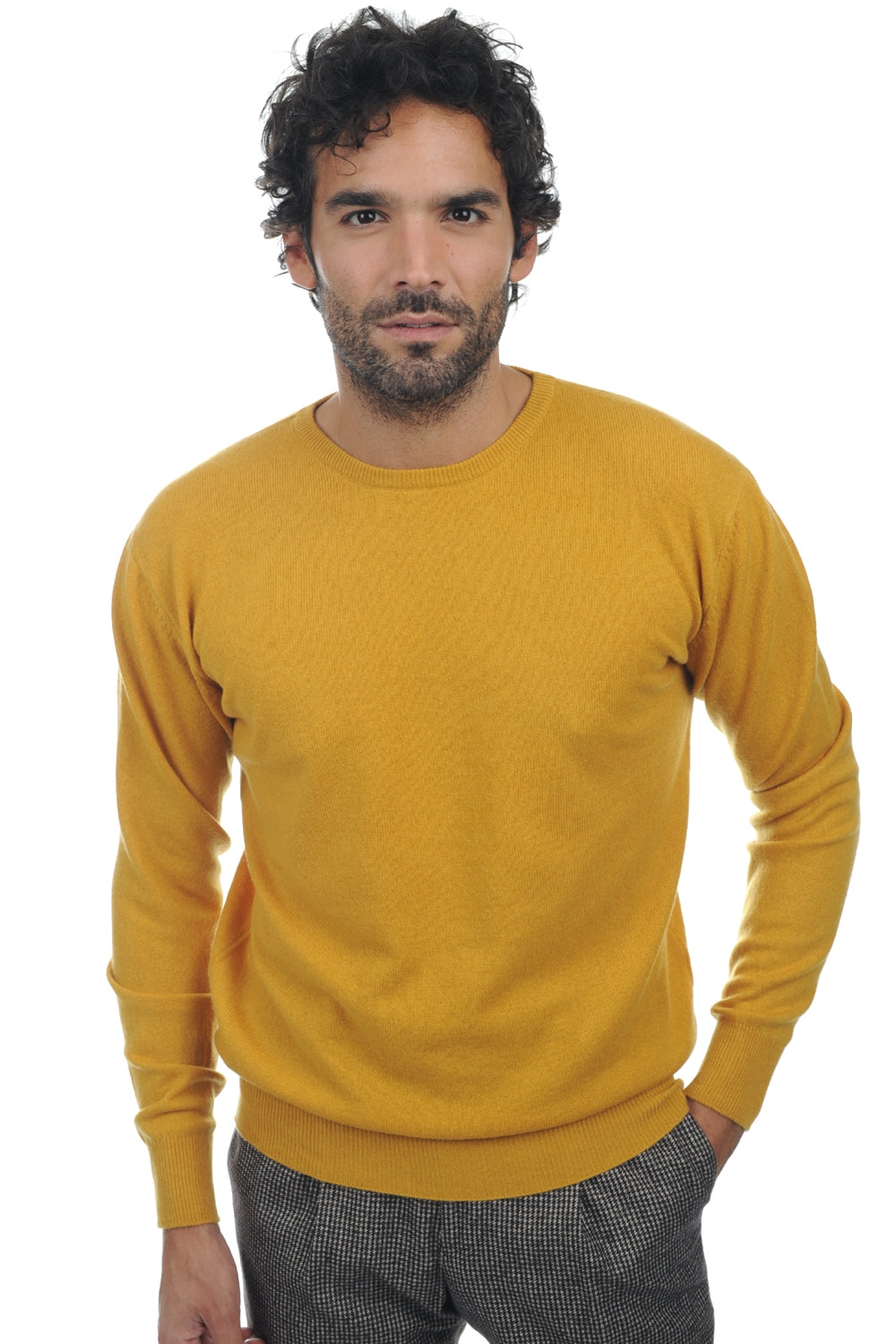 Keaton in cashmere uomo - senape - Mahogany