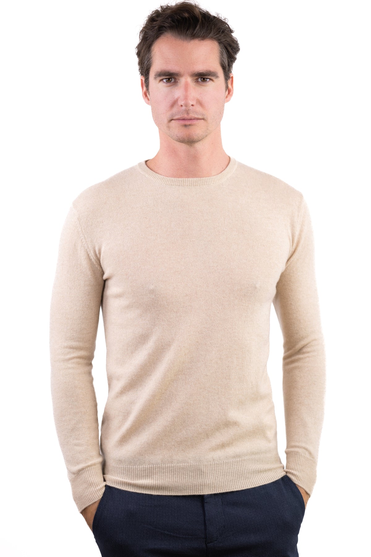 Keaton in cashmere uomo - beige naturale - Mahogany