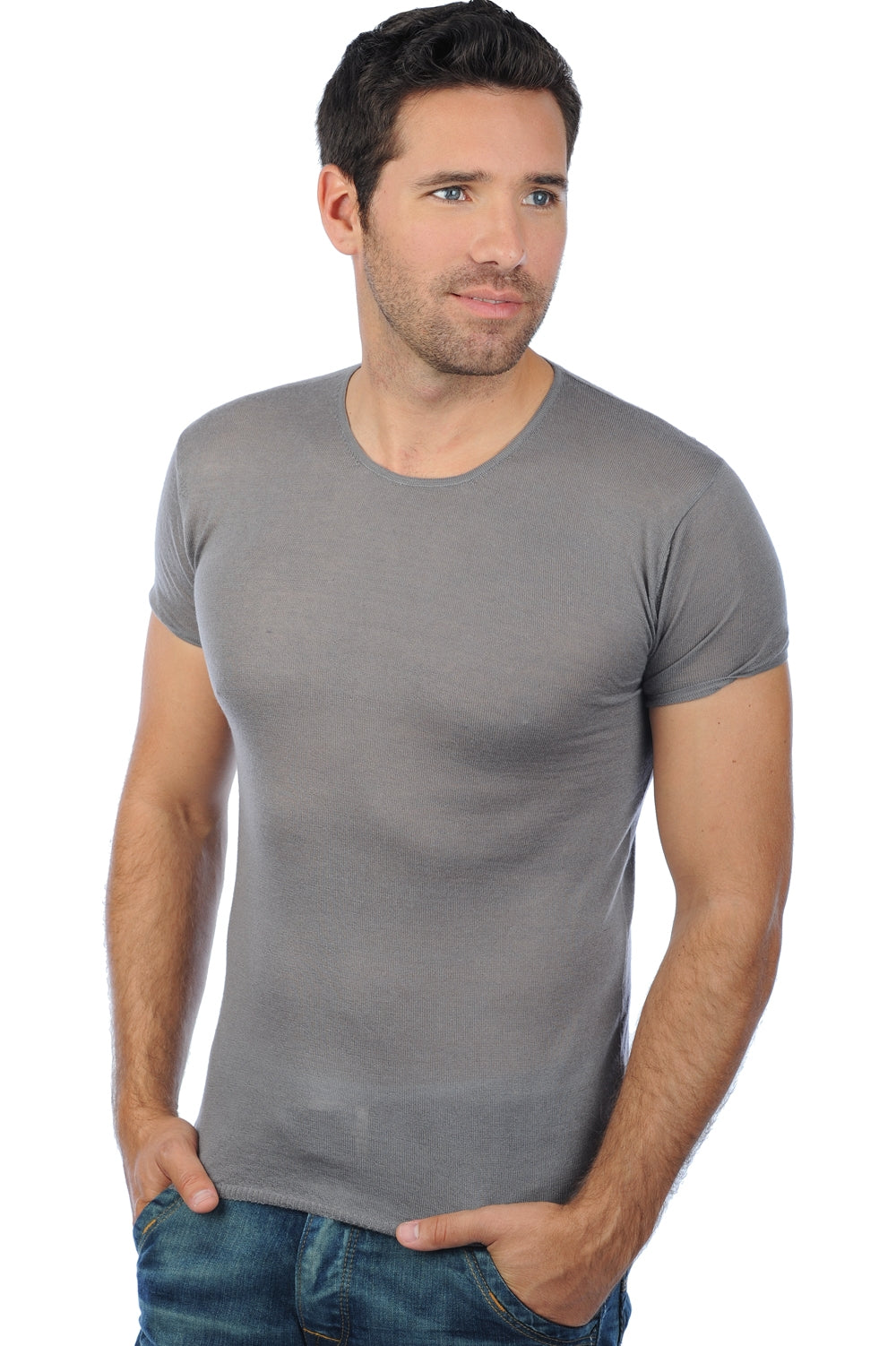 Lilian in piuma di cashmere uomo - grigio medio - Mahogany