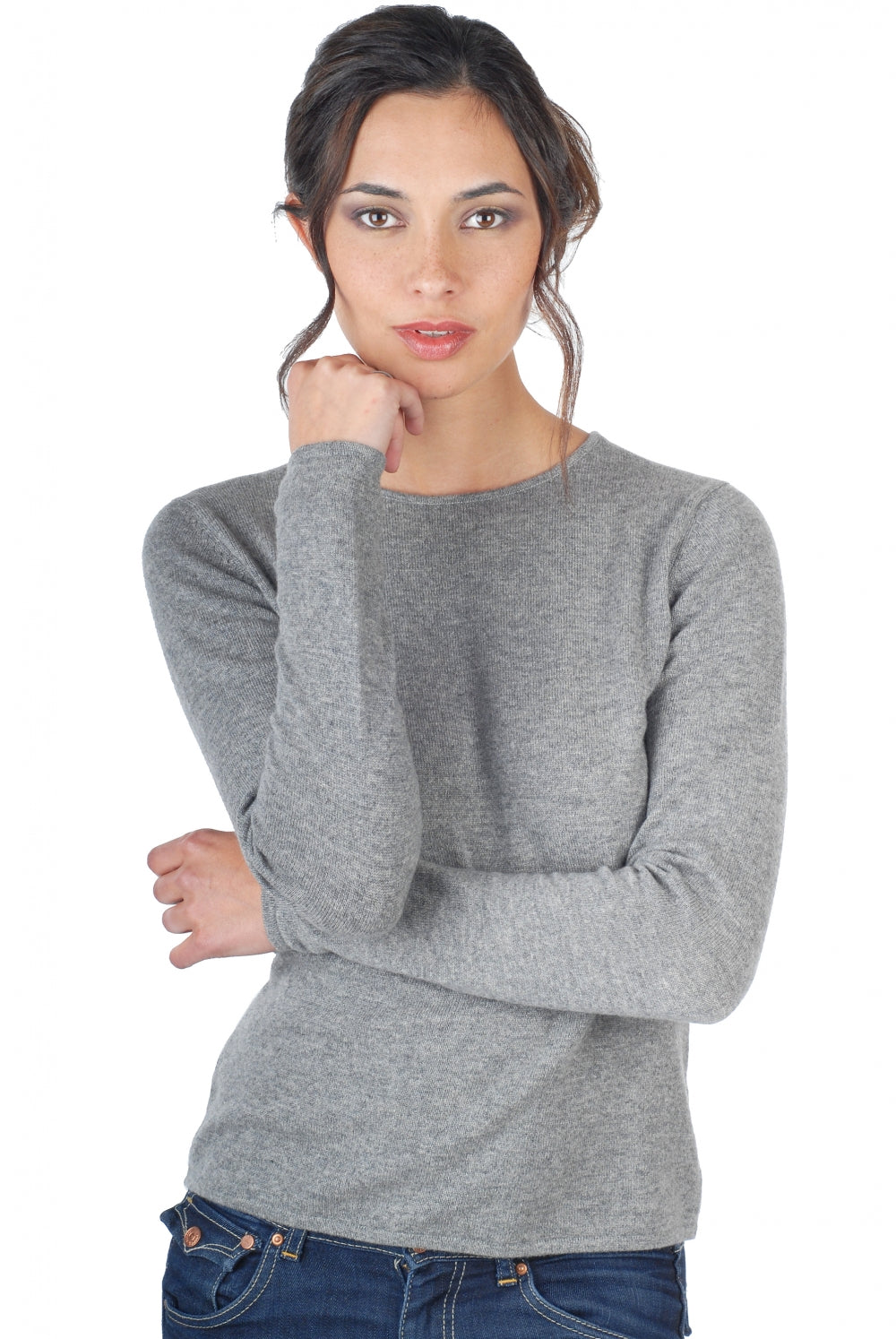 Line in cashmere donna - grigio chiné - Mahogany