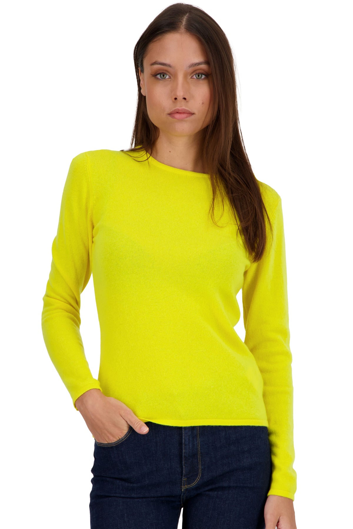 Line in cashmere donna - giallo citrico - Mahogany