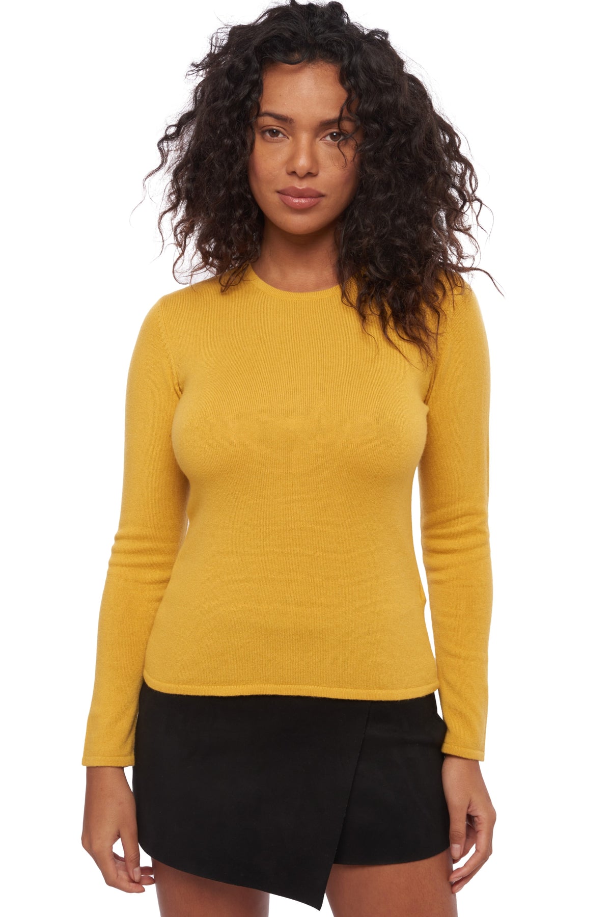Line in cashmere donna - senape - Mahogany
