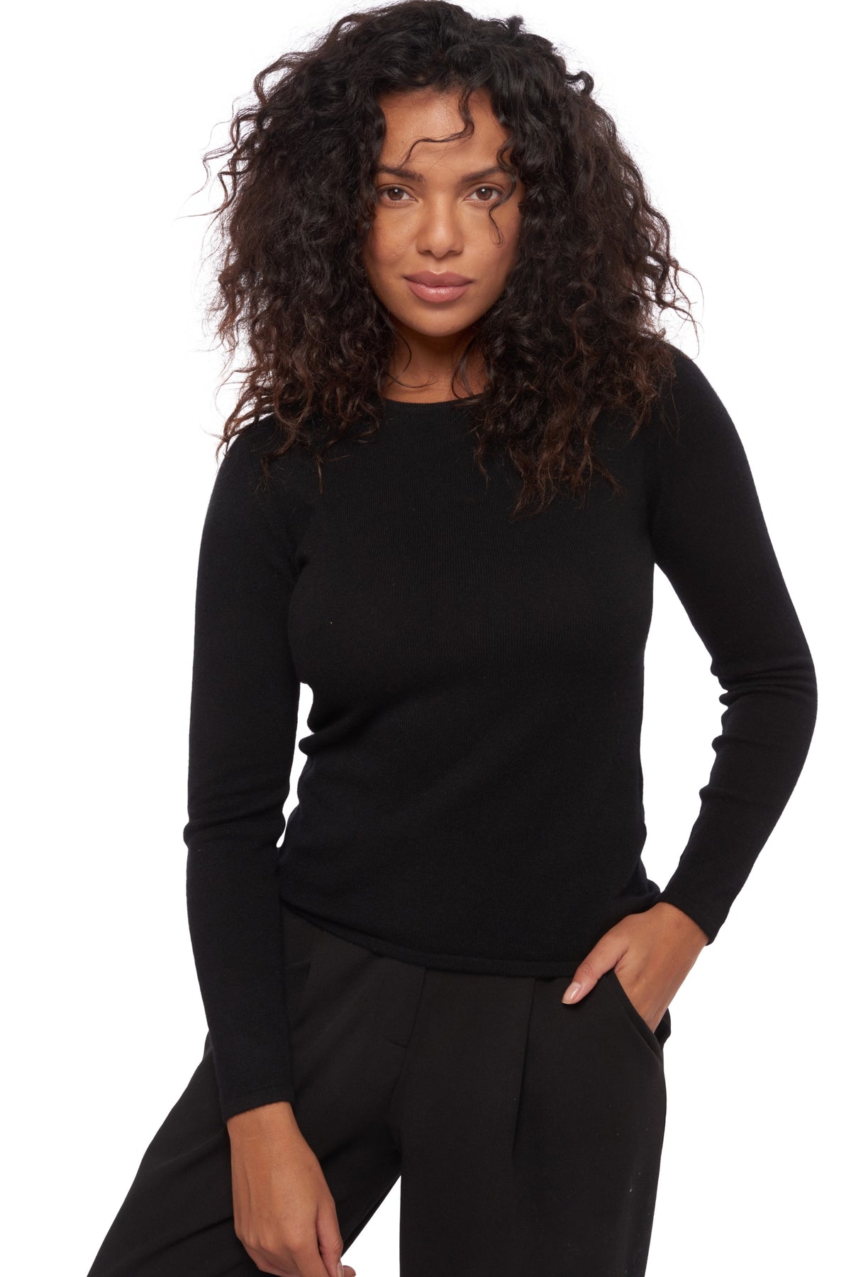 Line in cashmere donna - nero - Mahogany
