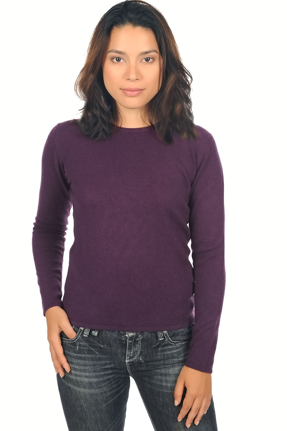 Line in cashmere donna - prugna - Mahogany