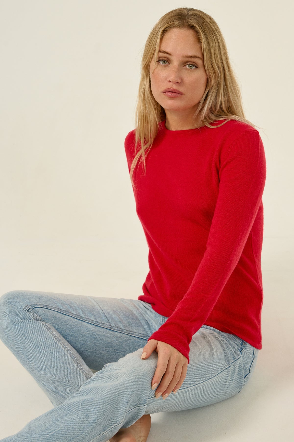 Line in cashmere donna - rosso velluto - Mahogany