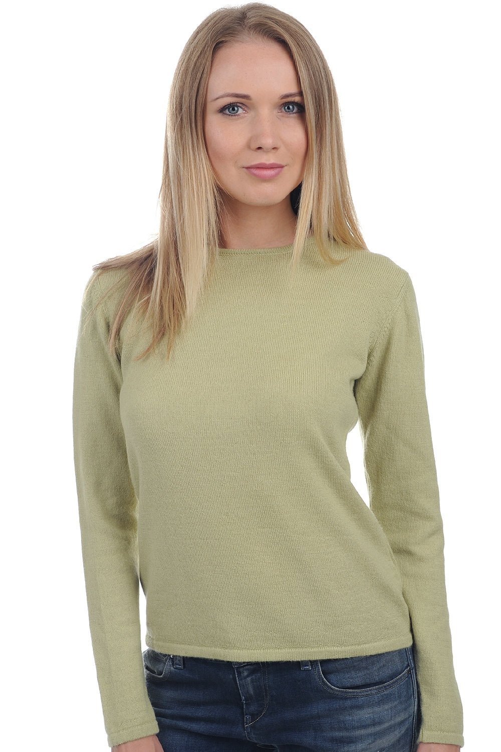 Line-Alpaga in baby alpaca donna - pistacchio - Mahogany