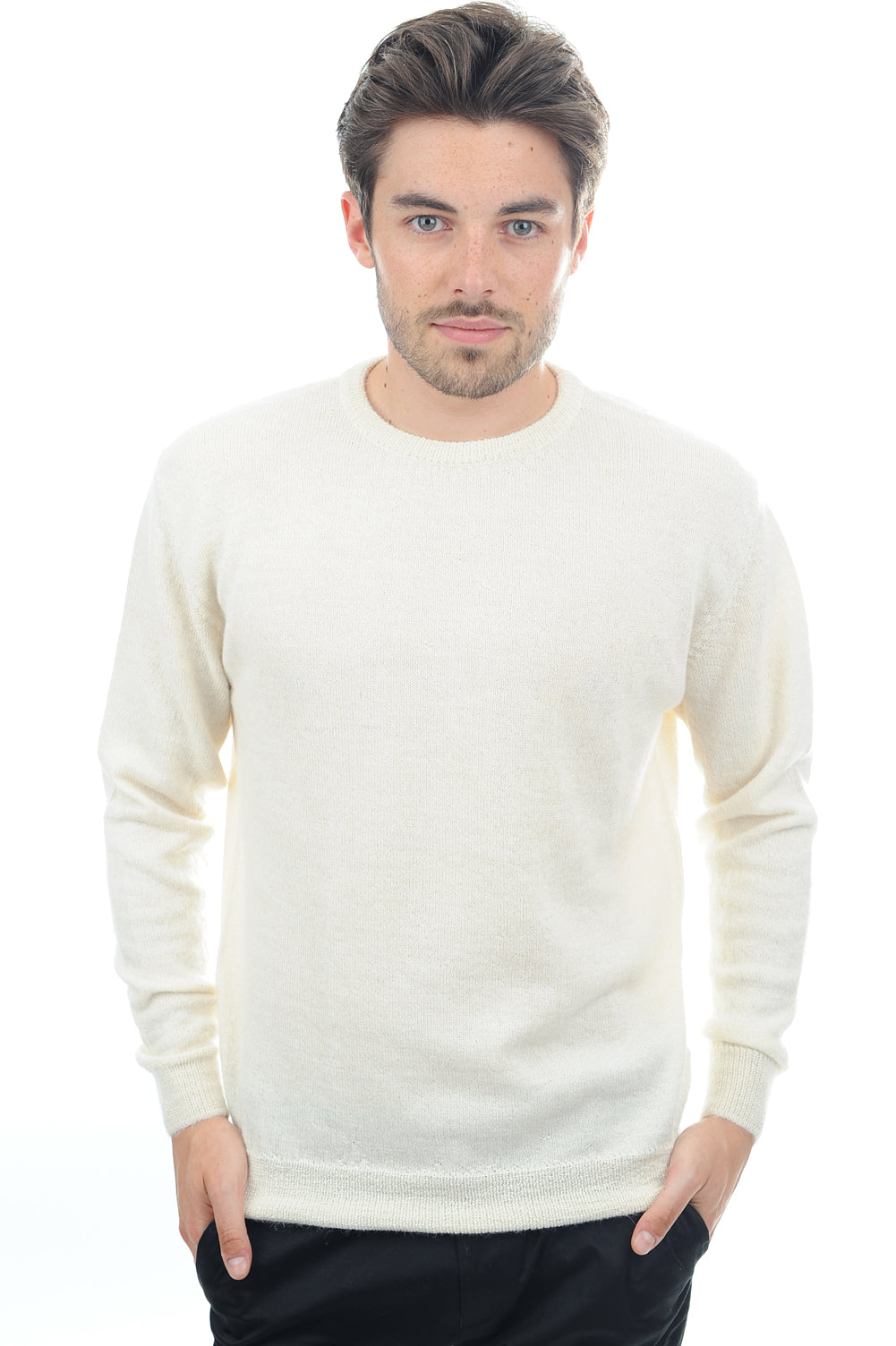 Nestor-Alpaga in baby alpaca uomo - écru - Mahogany