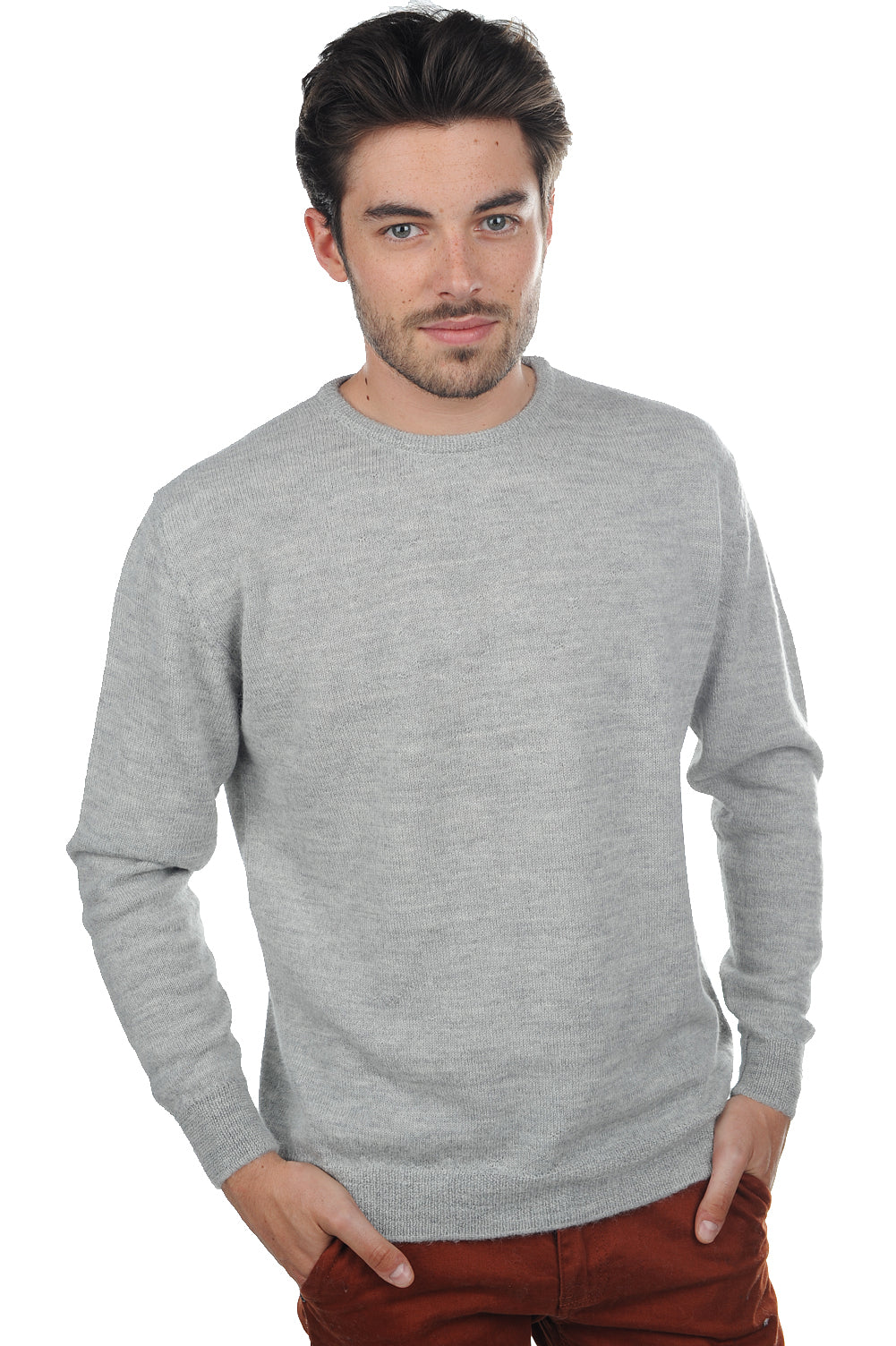 Nestor-Alpaga in baby alpaca uomo - flanella chiné - Mahogany