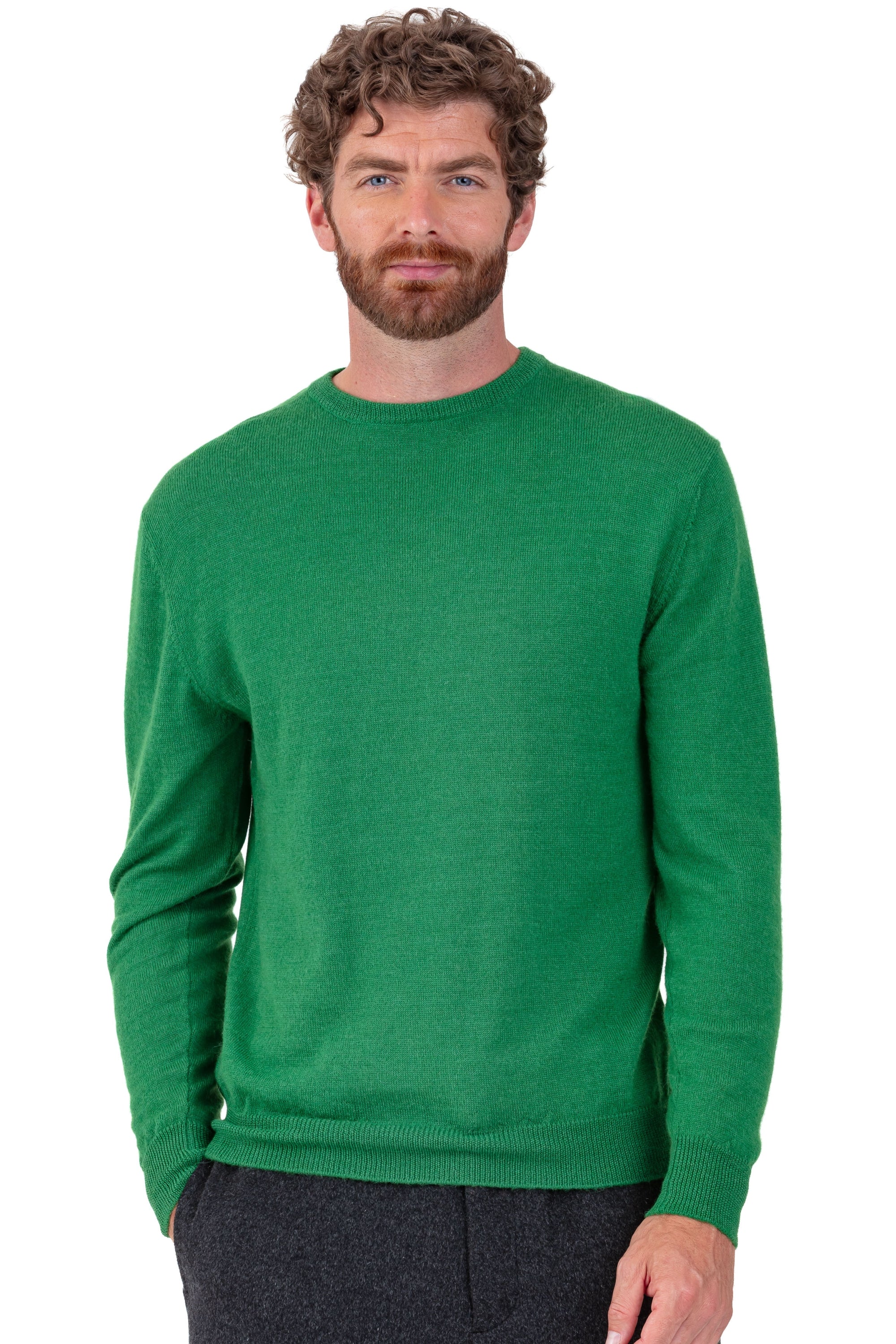 Nestor-Alpaga in baby alpaca uomo - green leaf - Mahogany