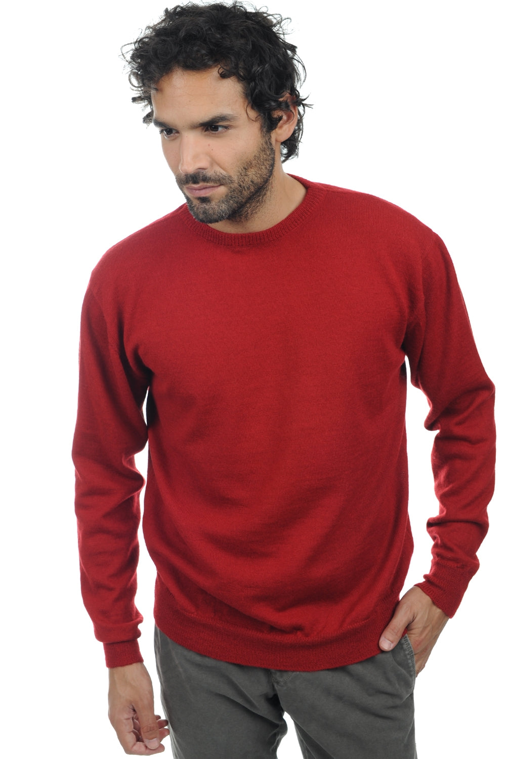 Nestor-Alpaga in baby alpaca uomo - rosso - Mahogany