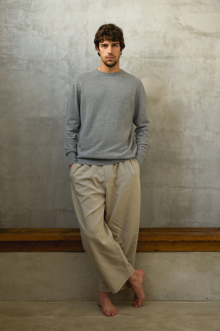 Nestor in cashmere uomo - Vista 1 - grigio chiné - Mahogany