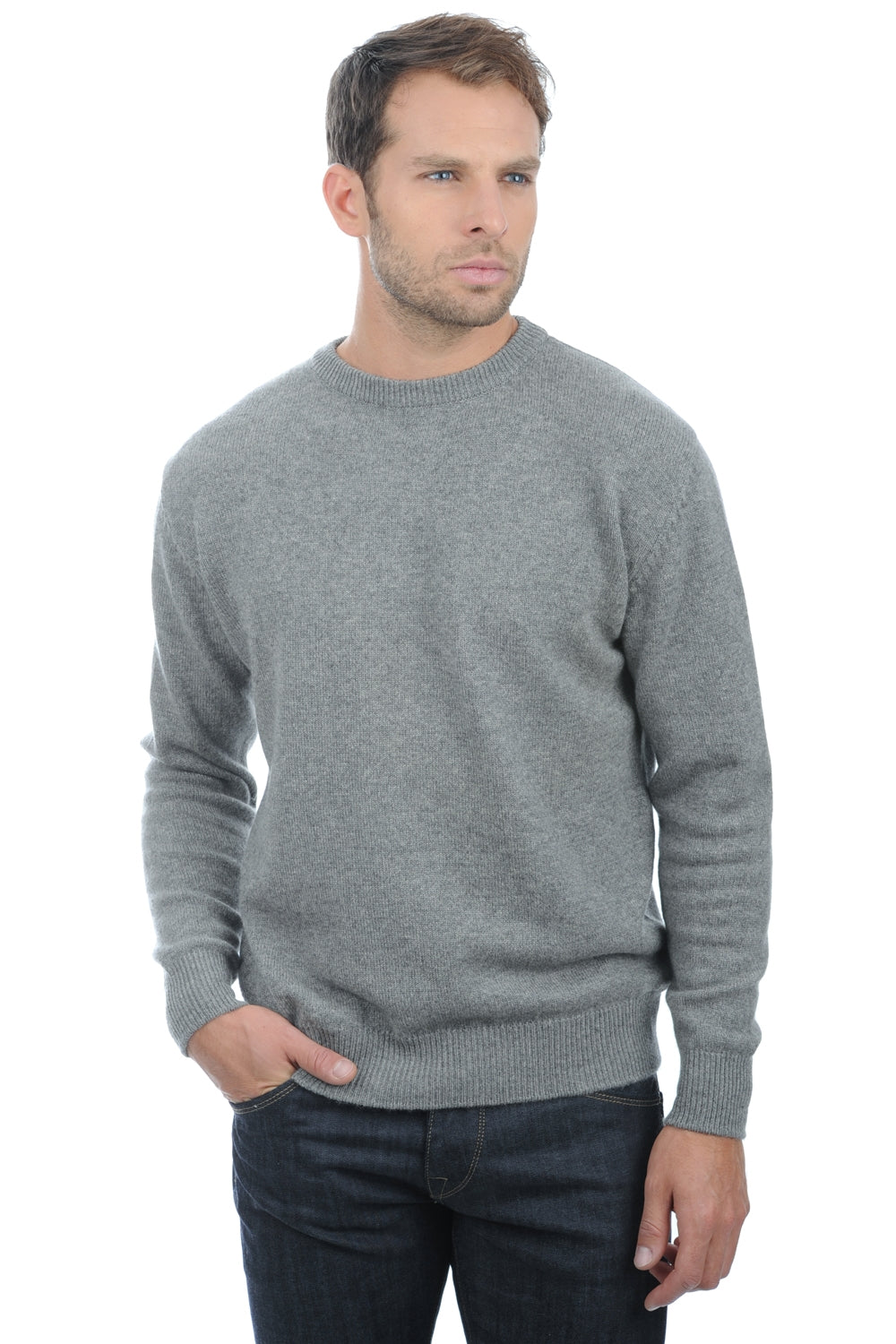 Nestor 4F in cashmere da uomo - grigio chiné - Mahogany