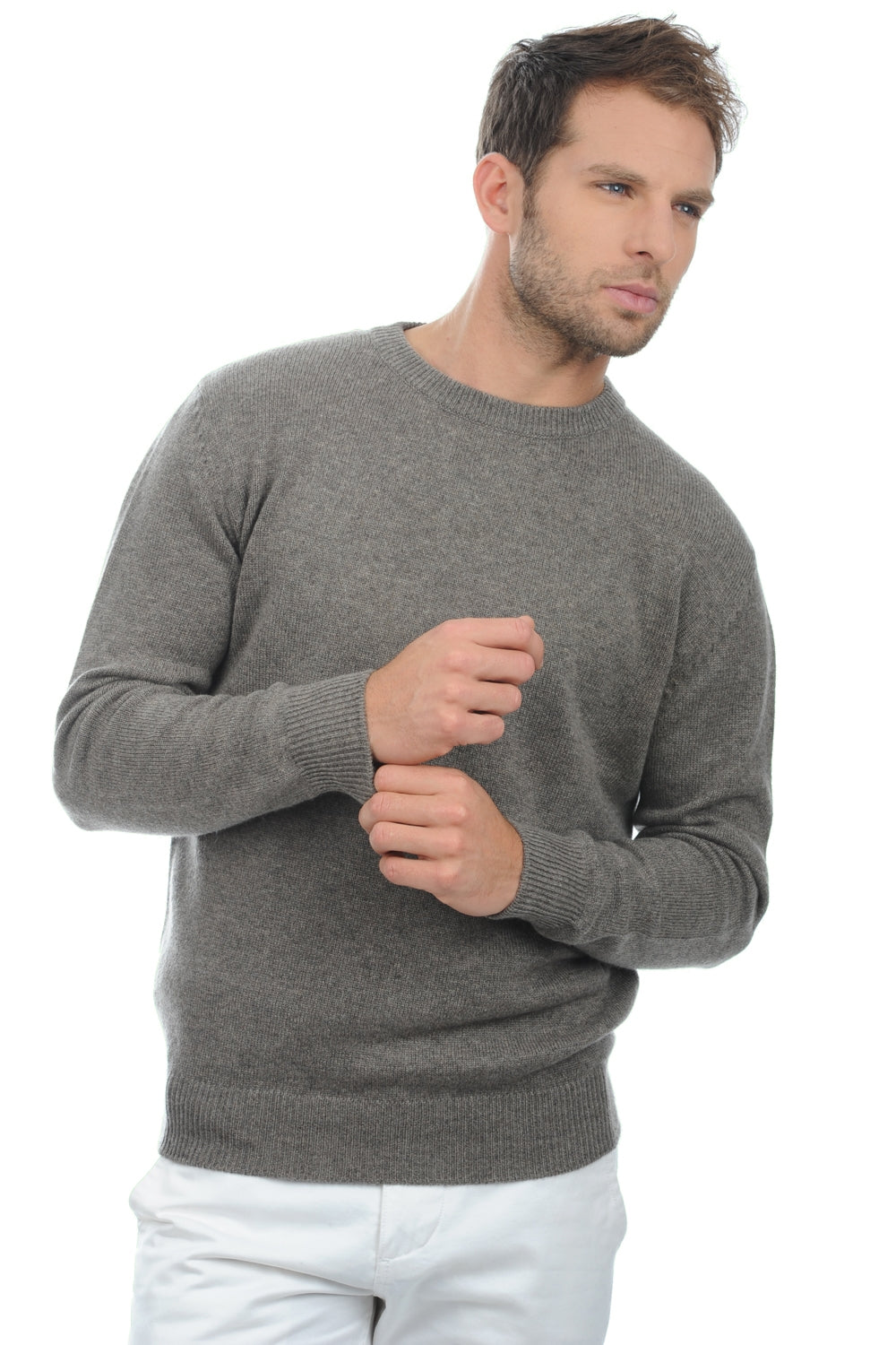 Nestor 4F in cashmere da uomo - marmotta chiné - Mahogany