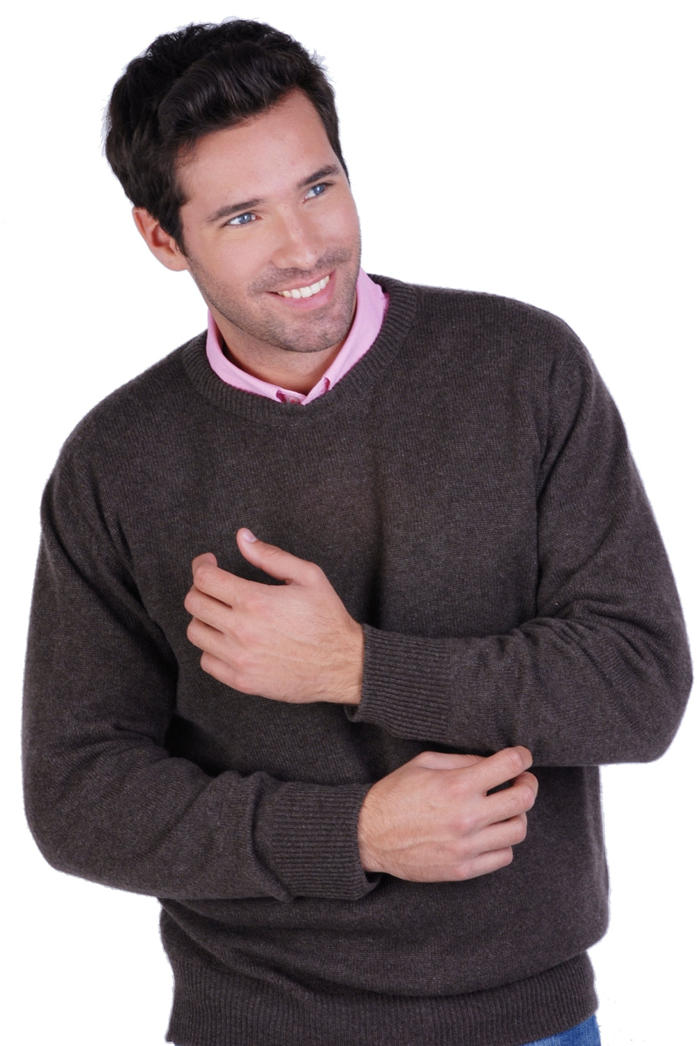 Nestor 4F in cashmere da uomo - marrone chiné - Mahogany