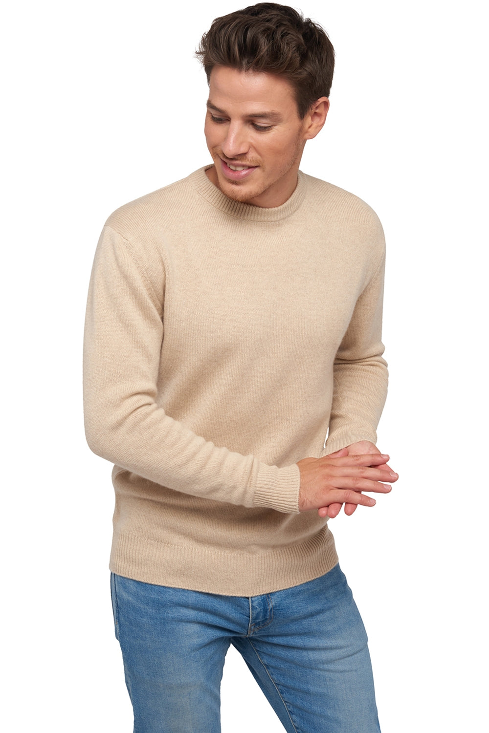 Nestor 4F in cashmere da uomo - beige naturale - Mahogany