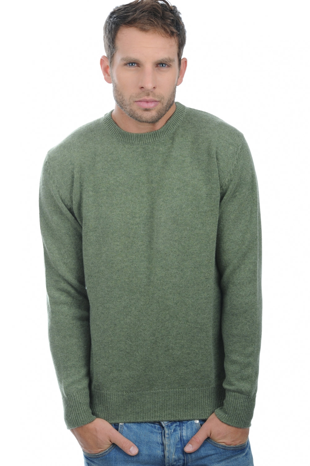 Nestor 4F in cashmere da uomo - verde chiné - Mahogany