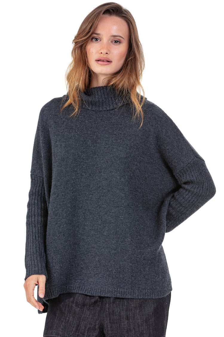 Paprikae in cashmere donna - Vista 1 - antracite melange - Mahogany