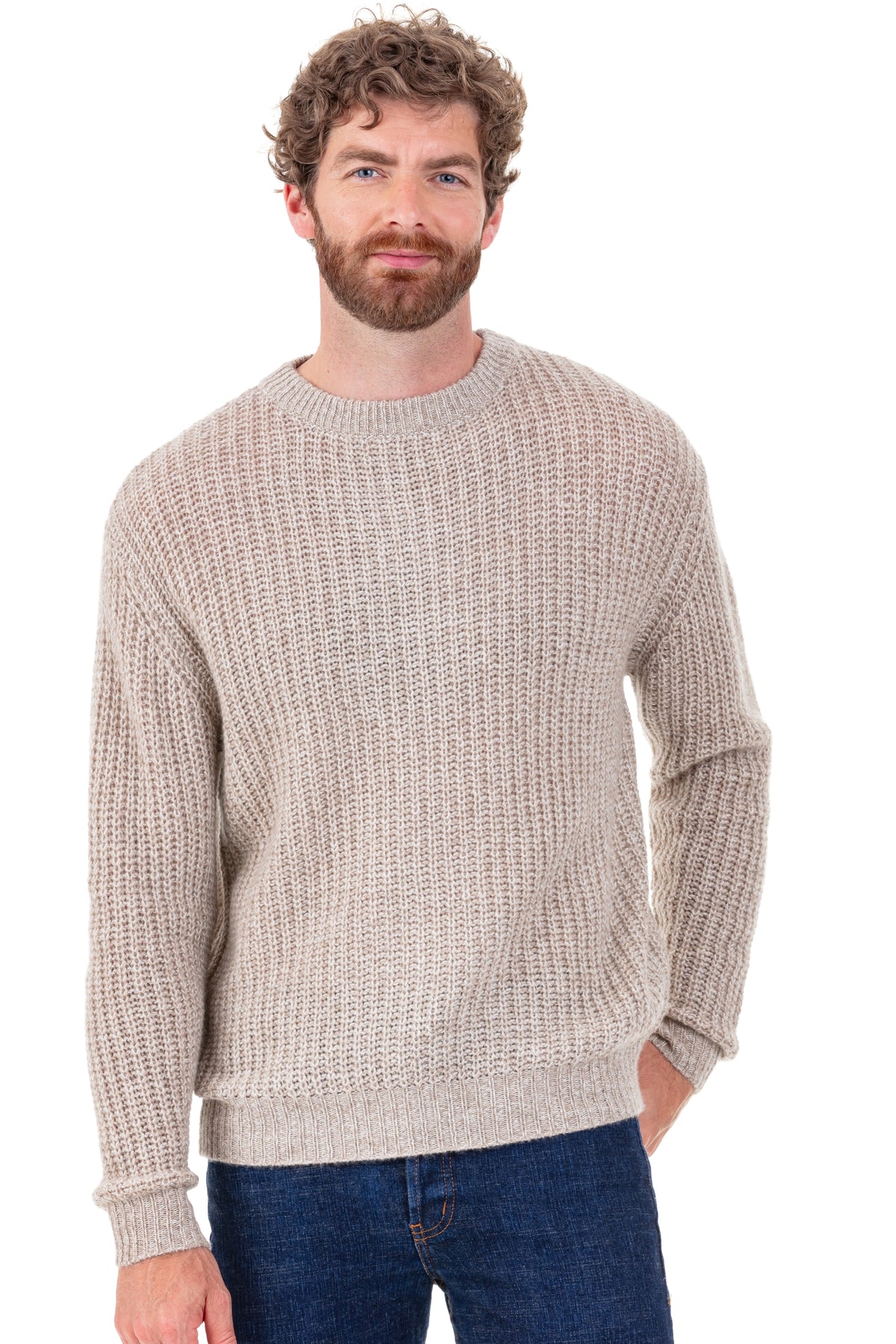 Paulin in cashmere uomo - marrone naturale / écru naturale - Mahogany